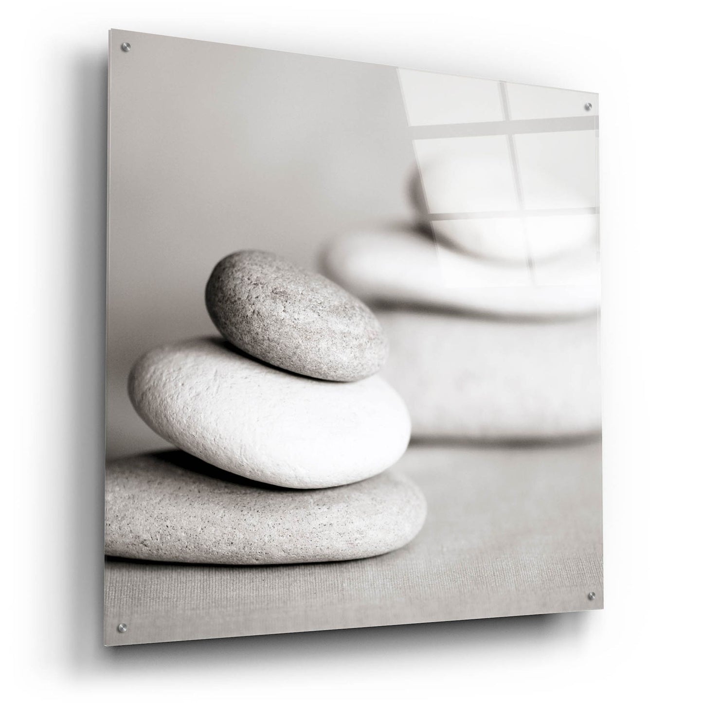 Epic Art 'Piles of Stones BW 01' by Tom Quartermaine, Acrylic Glass Wall Art,36x36