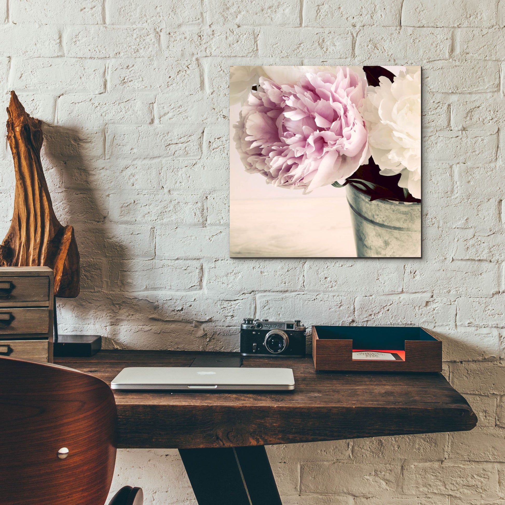 Epic Art 'Pink and White Peonies in a Vase' by Tom Quartermaine, Acrylic Glass Wall Art,12x12