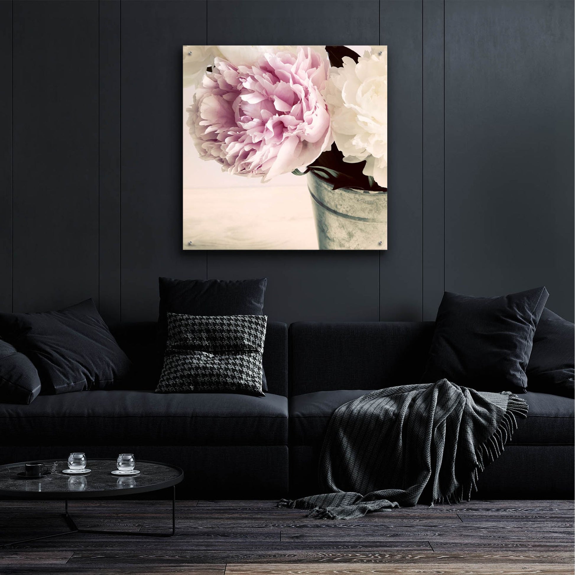 Epic Art 'Pink and White Peonies in a Vase' by Tom Quartermaine, Acrylic Glass Wall Art,36x36