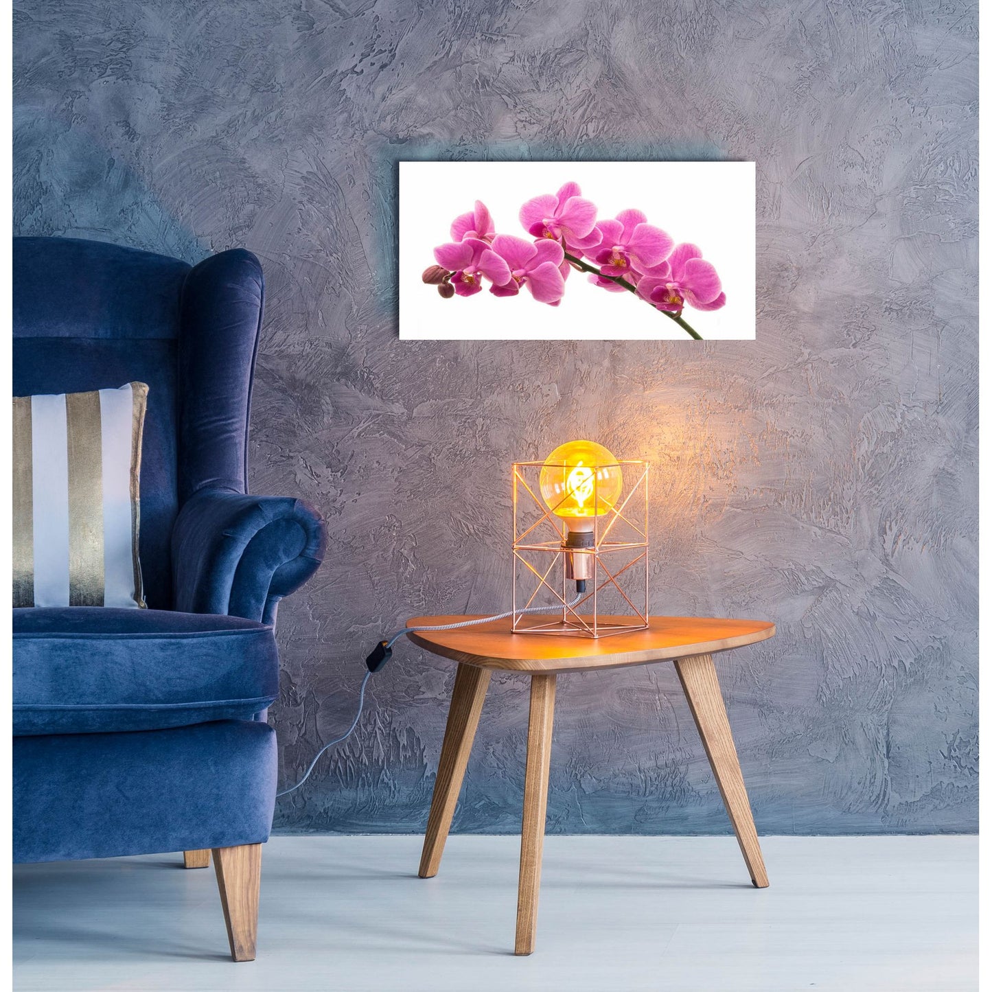 Epic Art 'Pink Orchid on White 01' by Tom Quartermaine, Acrylic Glass Wall Art,24x12