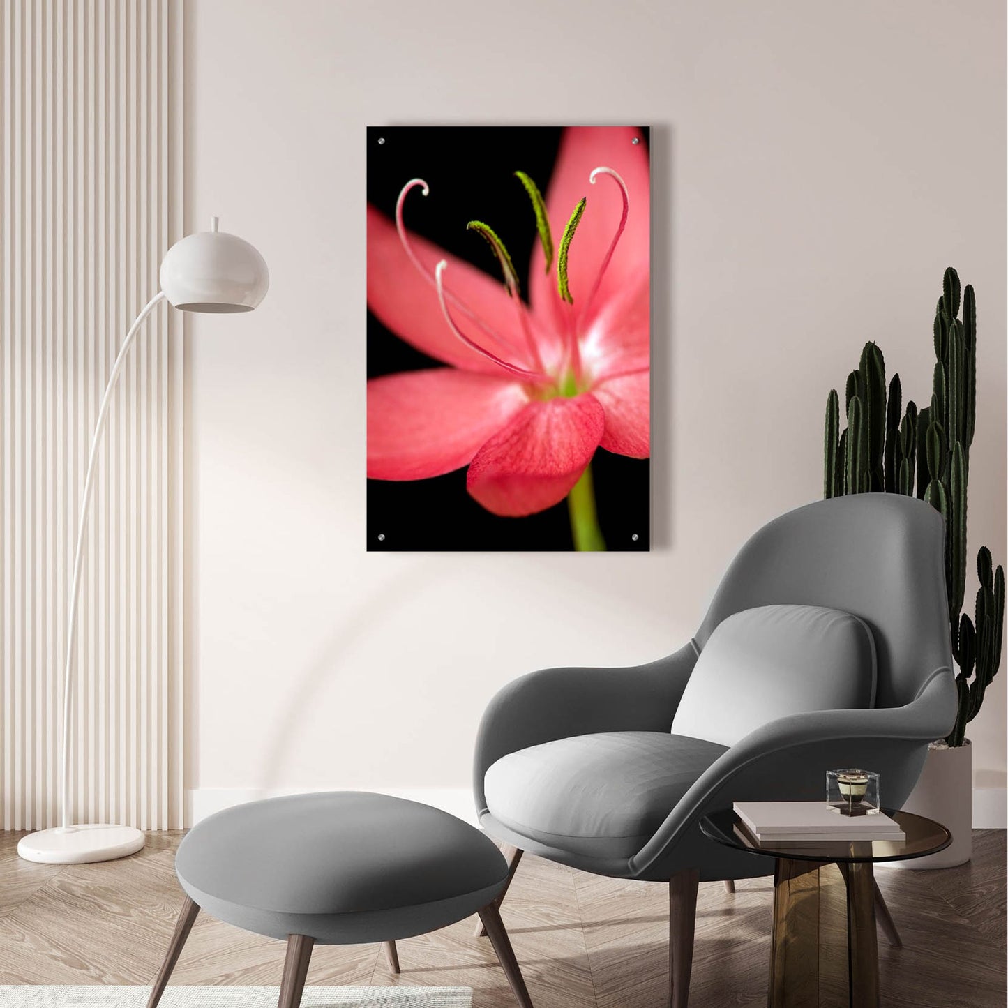 Epic Art 'Red Flower on Black 07' by Tom Quartermaine, Acrylic Glass Wall Art,24x36