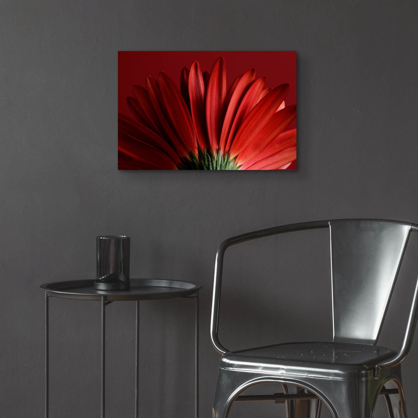 Epic Art 'Red Gerbera on Red 09' by Tom Quartermaine, Acrylic Glass Wall Art,24x16