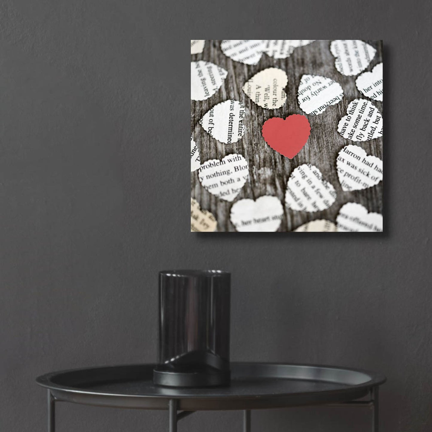 Epic Art 'Red Heart with Heart Book Pages' by Tom Quartermaine, Acrylic Glass Wall Art,12x12