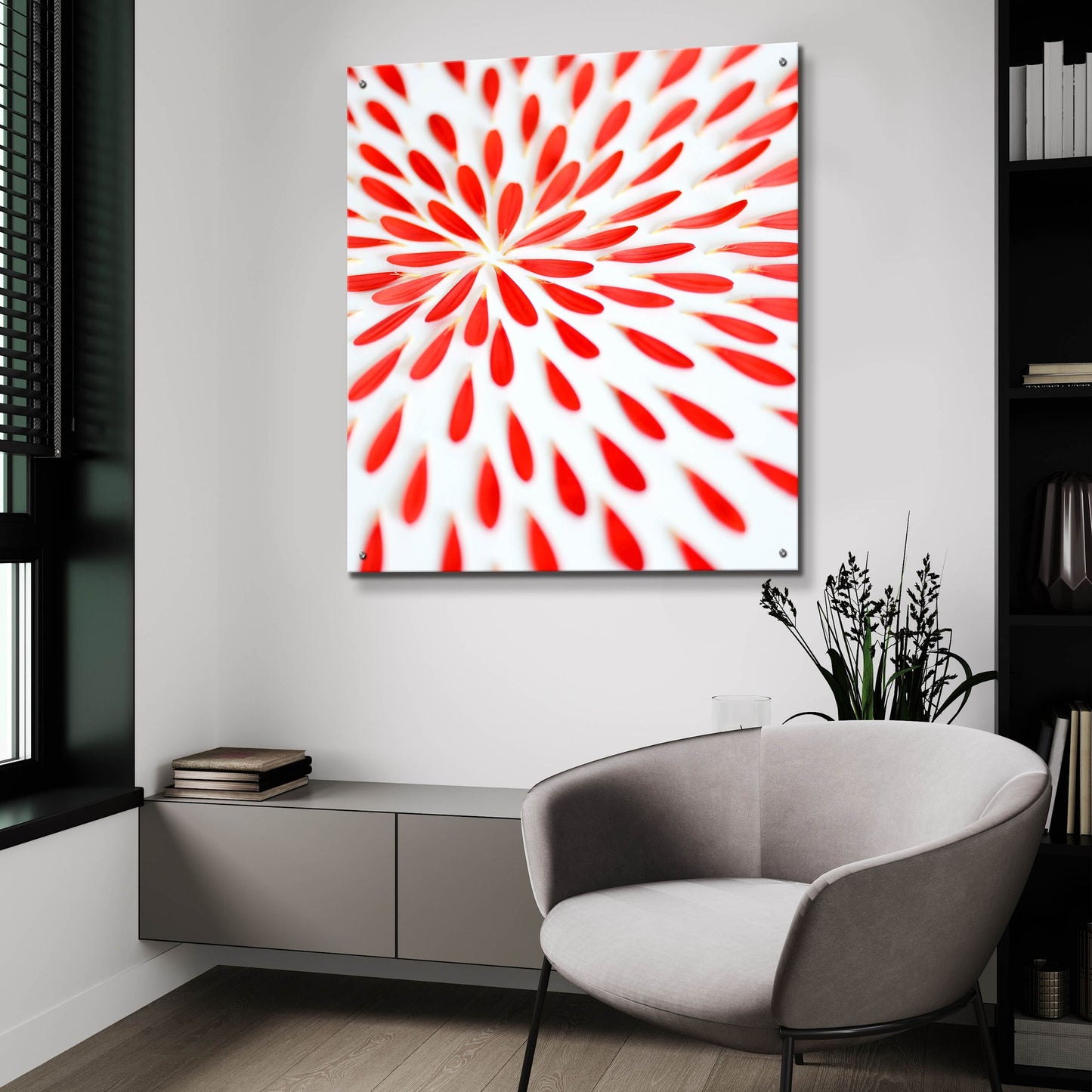 Epic Art 'Red Petals 02' by Tom Quartermaine, Acrylic Glass Wall Art,36x36