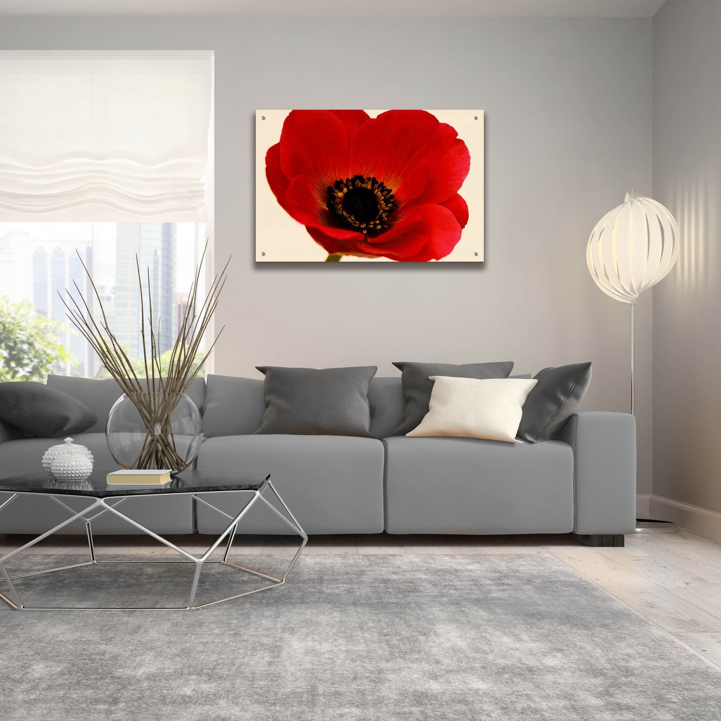 Epic Art 'Red Poppy 01' by Tom Quartermaine, Acrylic Glass Wall Art,36x24