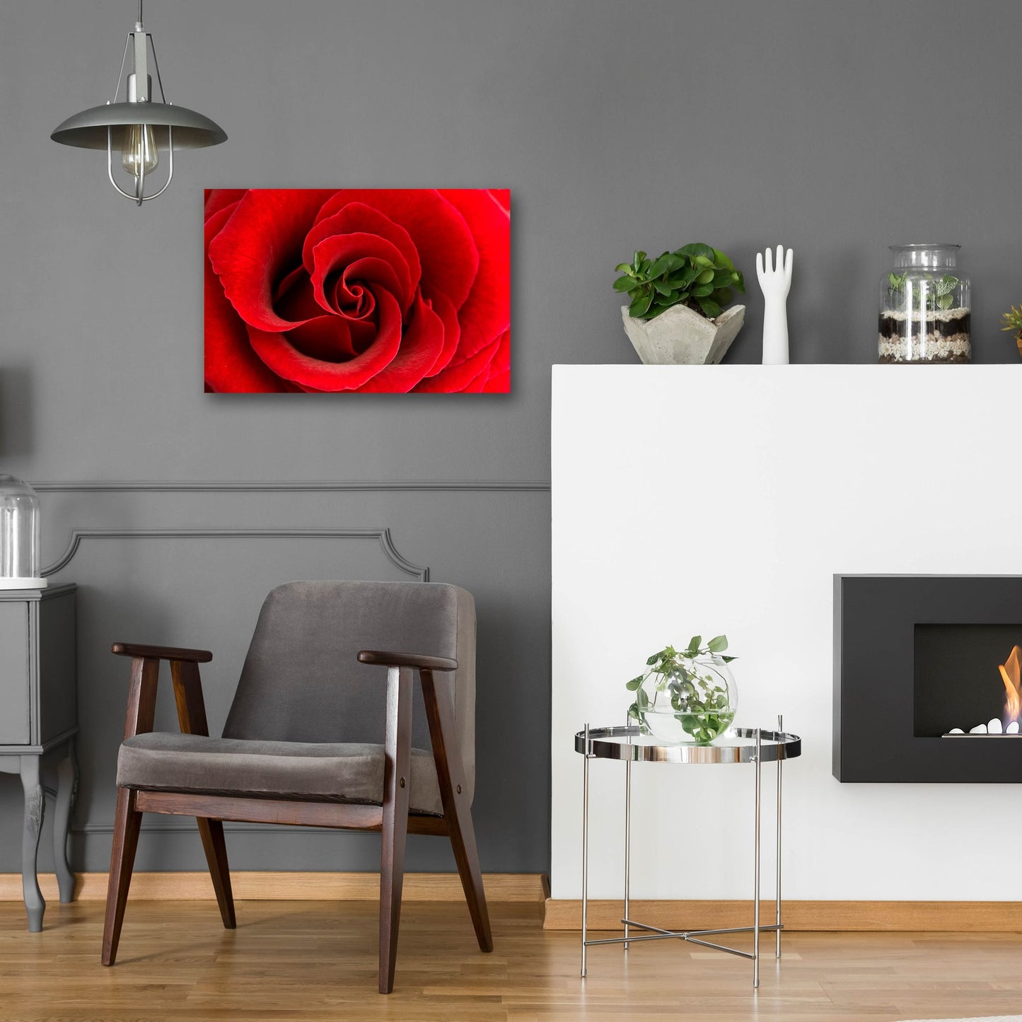 Epic Art 'Red Rose 03' by Tom Quartermaine, Acrylic Glass Wall Art,24x16