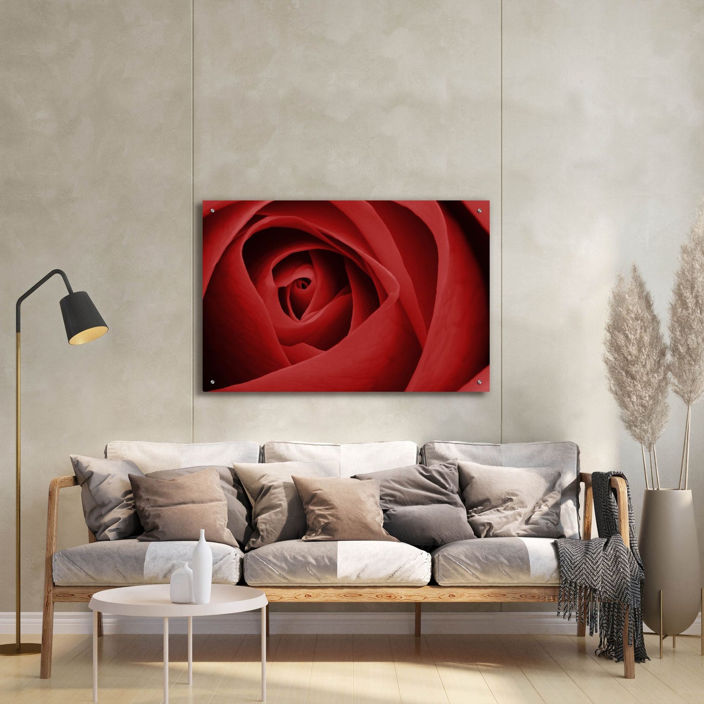 Epic Art 'Red Rose' by Tom Quartermaine, Acrylic Glass Wall Art,36x24