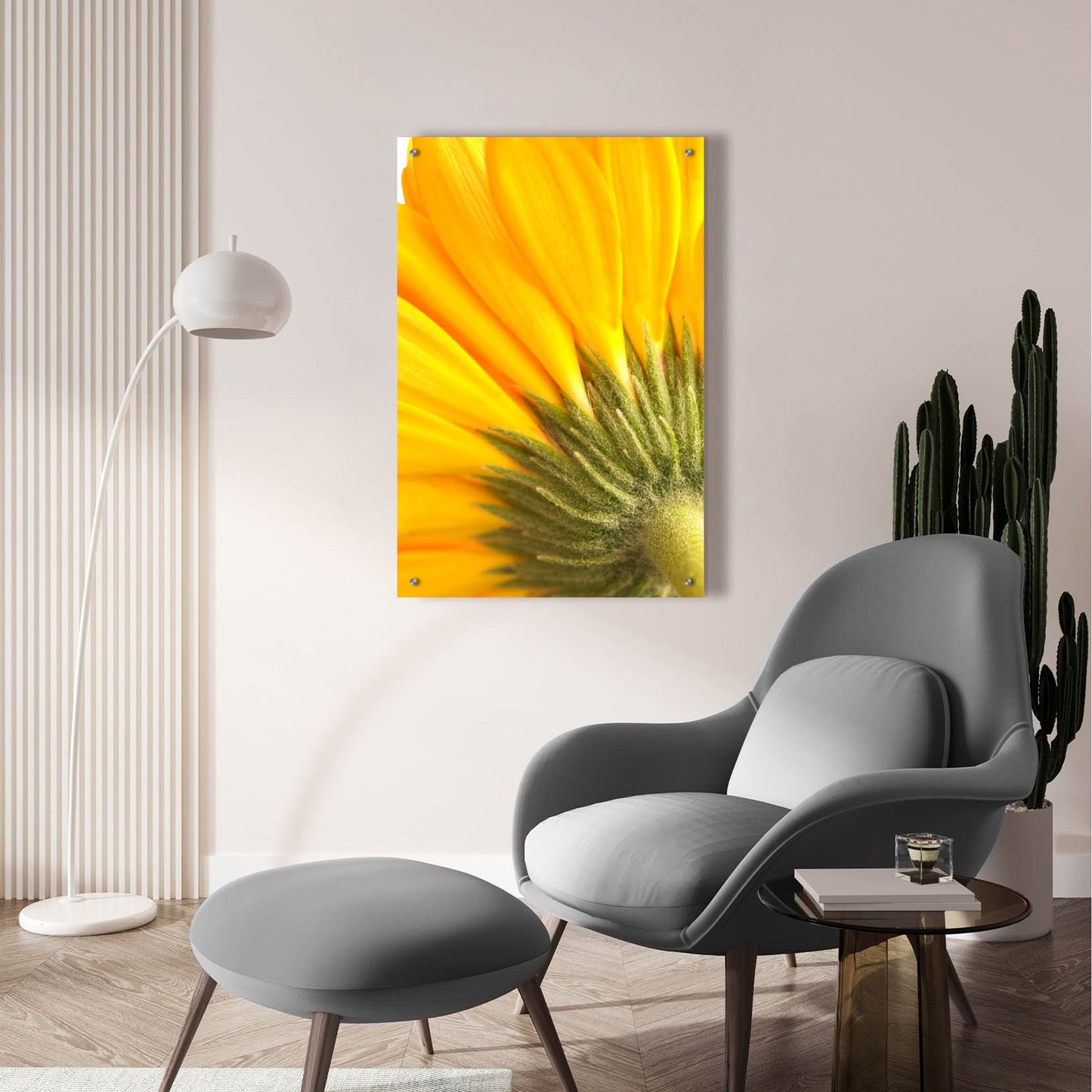 Epic Art 'Reverse Of Yellow Flower' by Tom Quartermaine, Acrylic Glass Wall Art,24x36