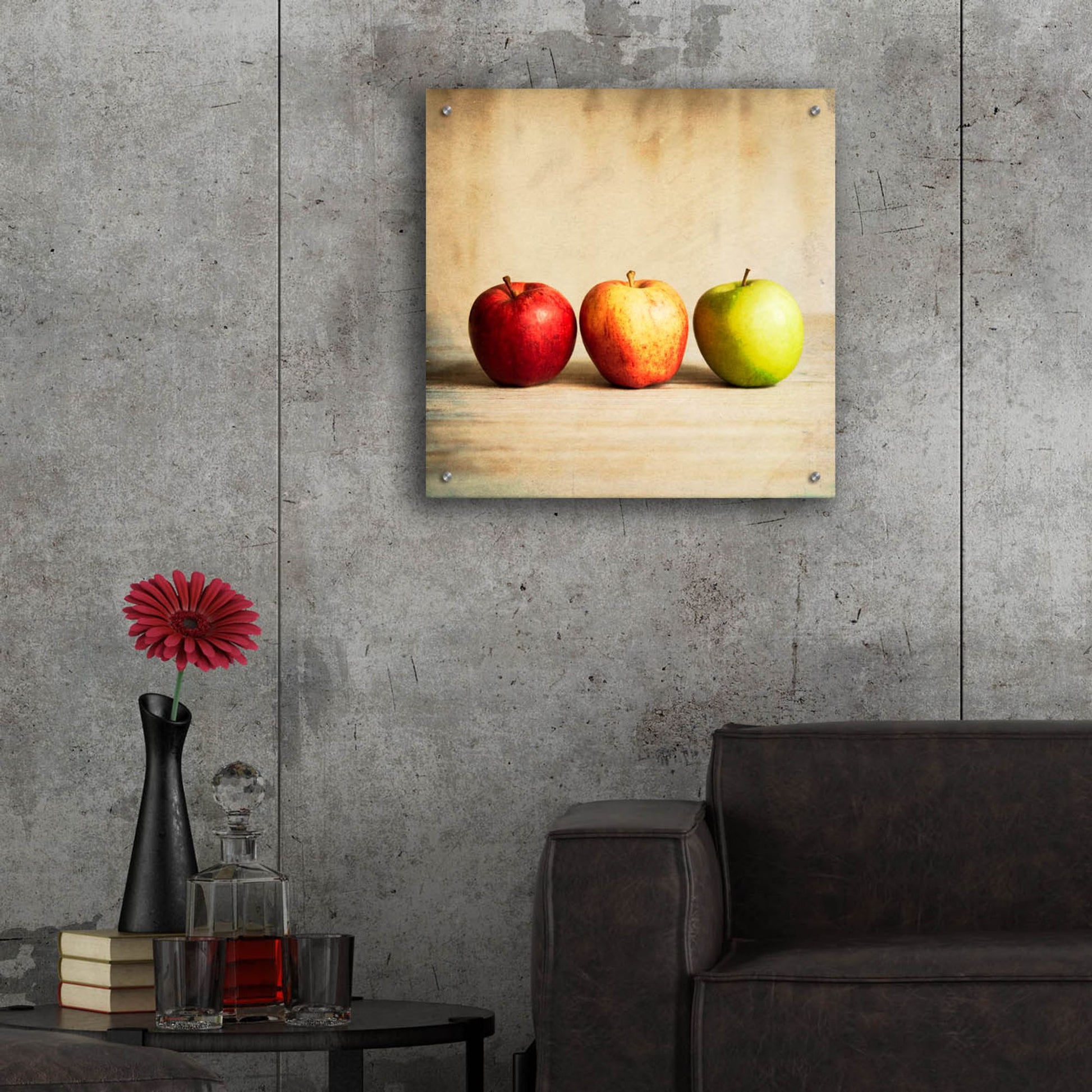 Epic Art 'Row Of Antique Fruit' by Tom Quartermaine, Acrylic Glass Wall Art,24x24