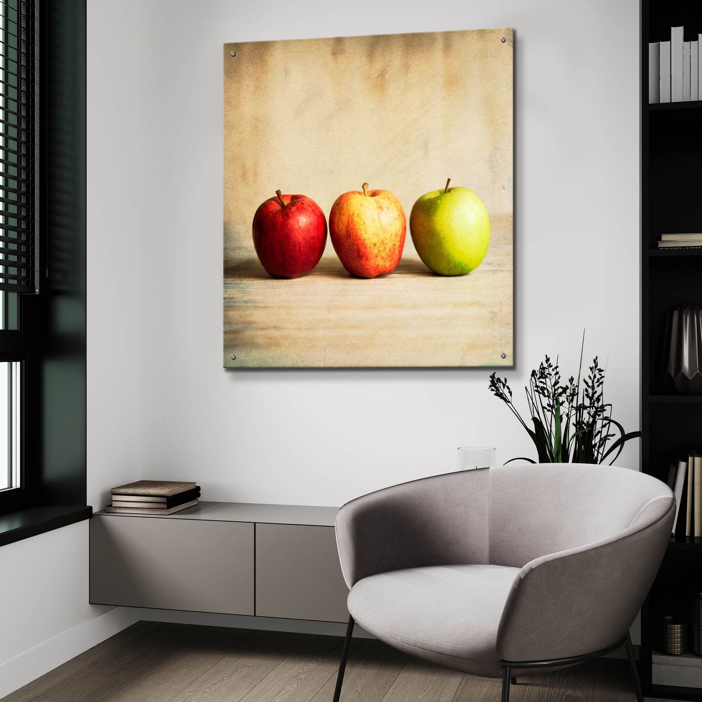 Epic Art 'Row Of Antique Fruit' by Tom Quartermaine, Acrylic Glass Wall Art,36x36