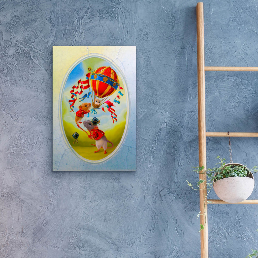 Epic Art 'Balloon Under Mistral' by Valery Vecu Quitard, Acrylic Glass Wall Art,16x24