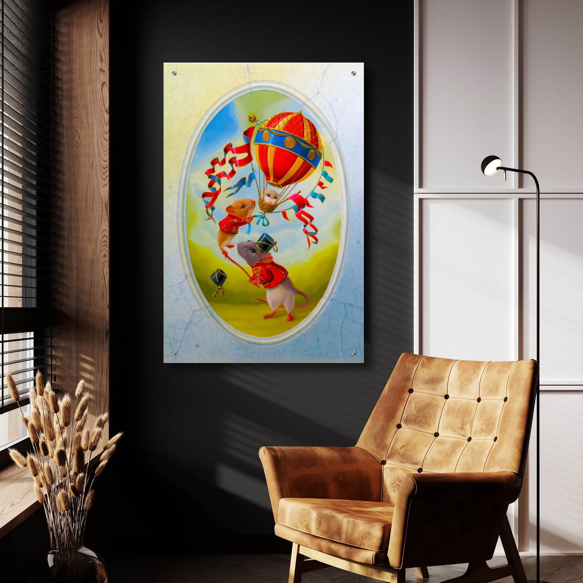 Epic Art 'Balloon Under Mistral' by Valery Vecu Quitard, Acrylic Glass Wall Art,24x36