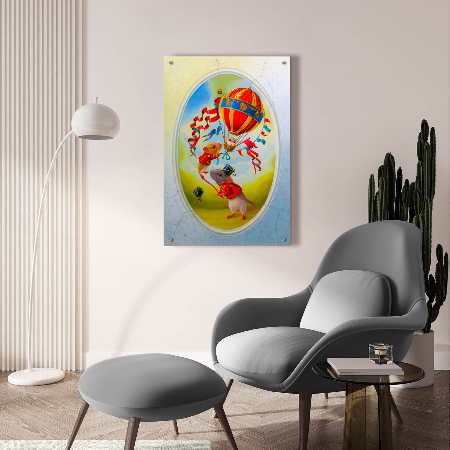 Epic Art 'Balloon Under Mistral' by Valery Vecu Quitard, Acrylic Glass Wall Art,24x36