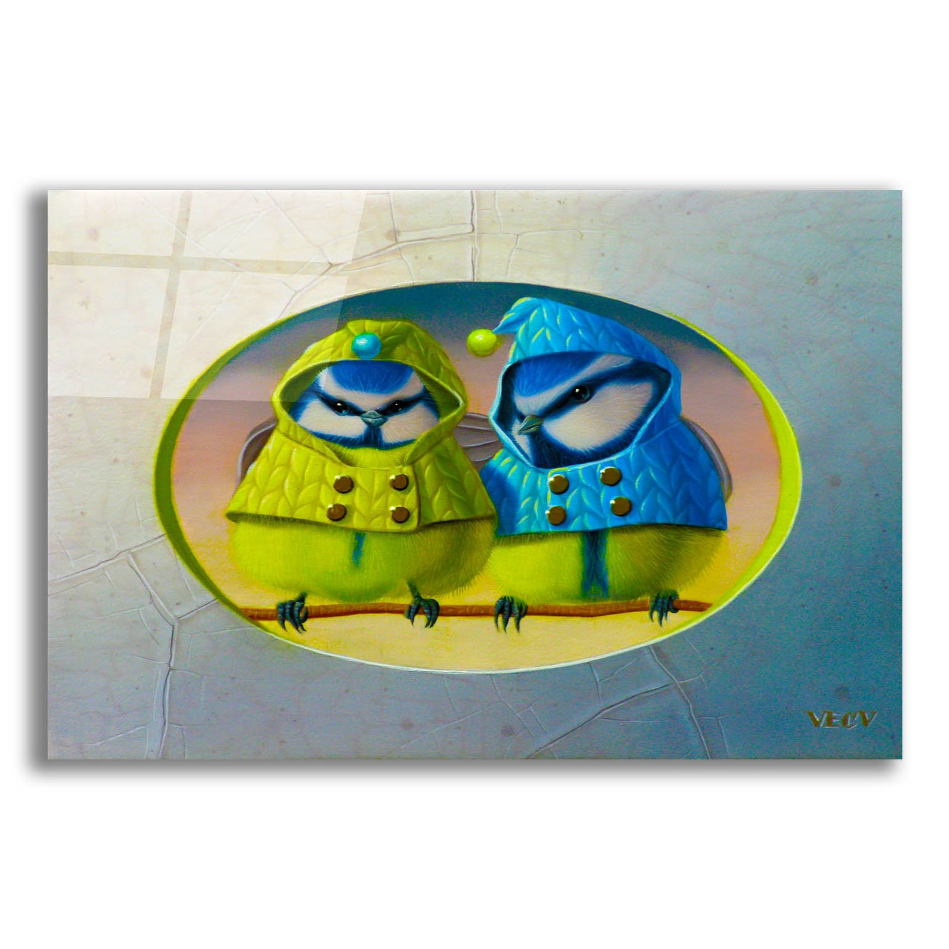 Epic Art 'Both Tits' by Valery Vecu Quitard, Acrylic Glass Wall Art,24x16