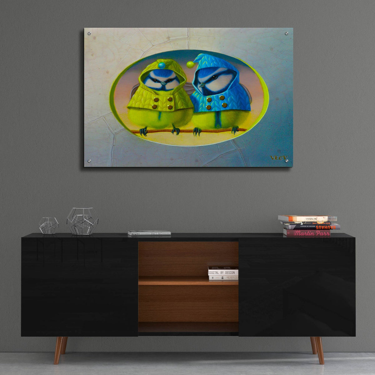 Epic Art 'Both Tits' by Valery Vecu Quitard, Acrylic Glass Wall Art,36x24
