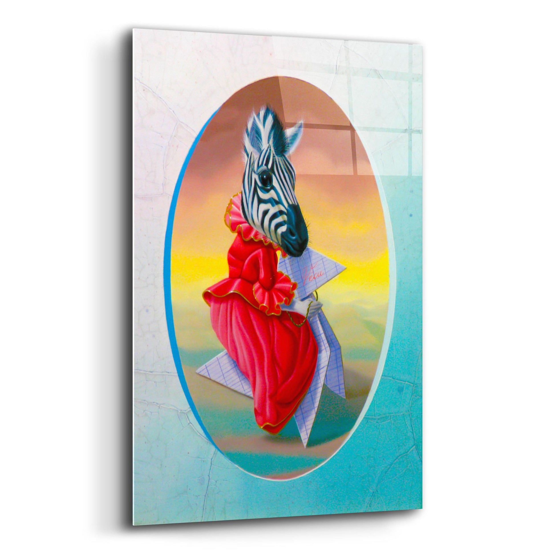 Epic Art 'Madame Zebre' by Valery Vecu Quitard, Acrylic Glass Wall Art,12x16