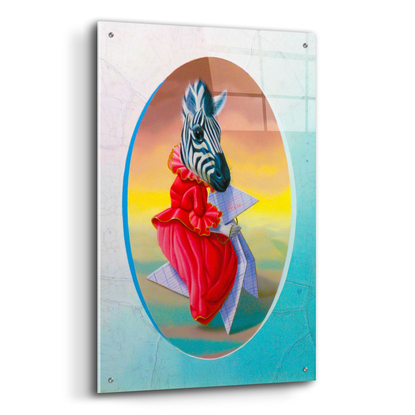 Epic Art 'Madame Zebre' by Valery Vecu Quitard, Acrylic Glass Wall Art,24x36