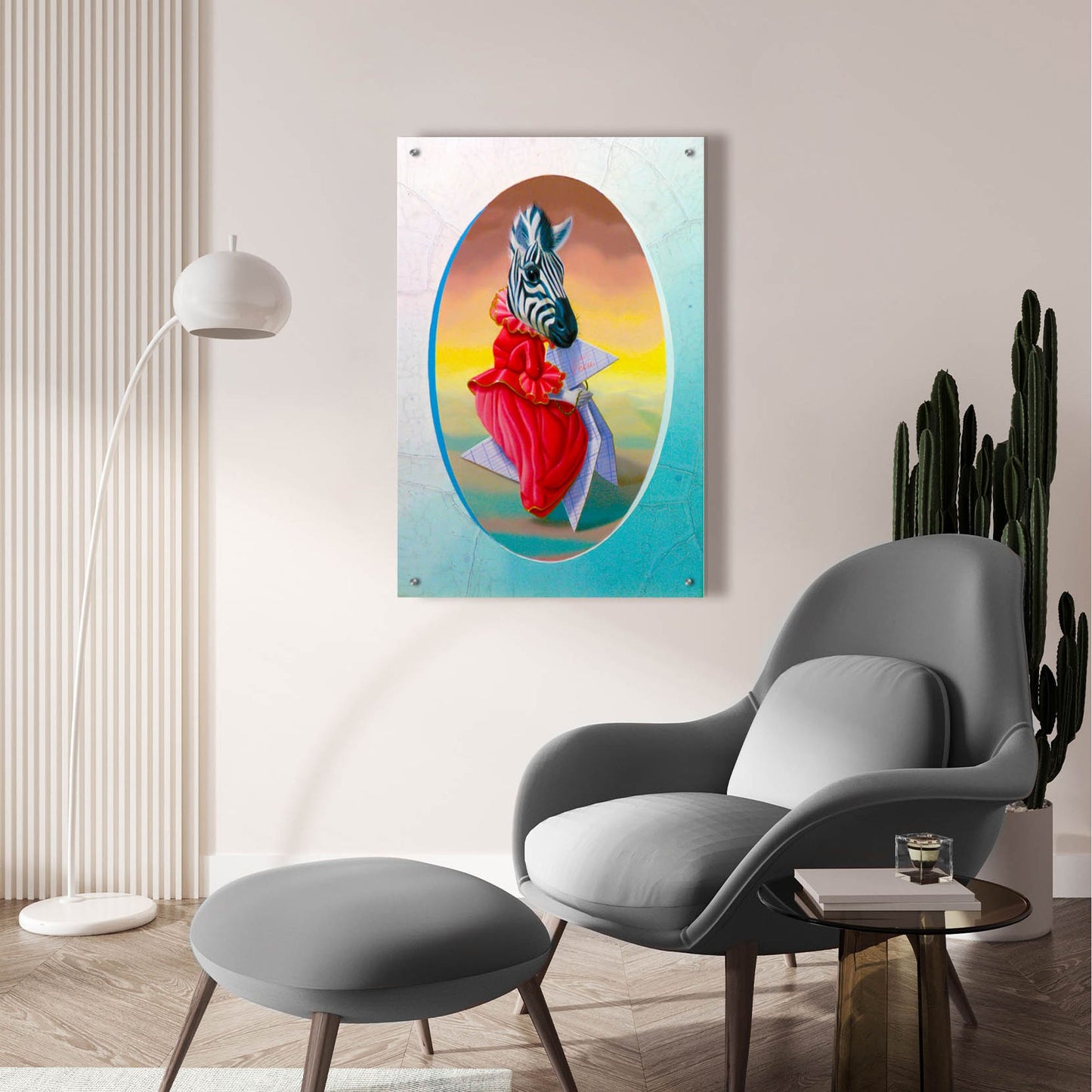 Epic Art 'Madame Zebre' by Valery Vecu Quitard, Acrylic Glass Wall Art,24x36