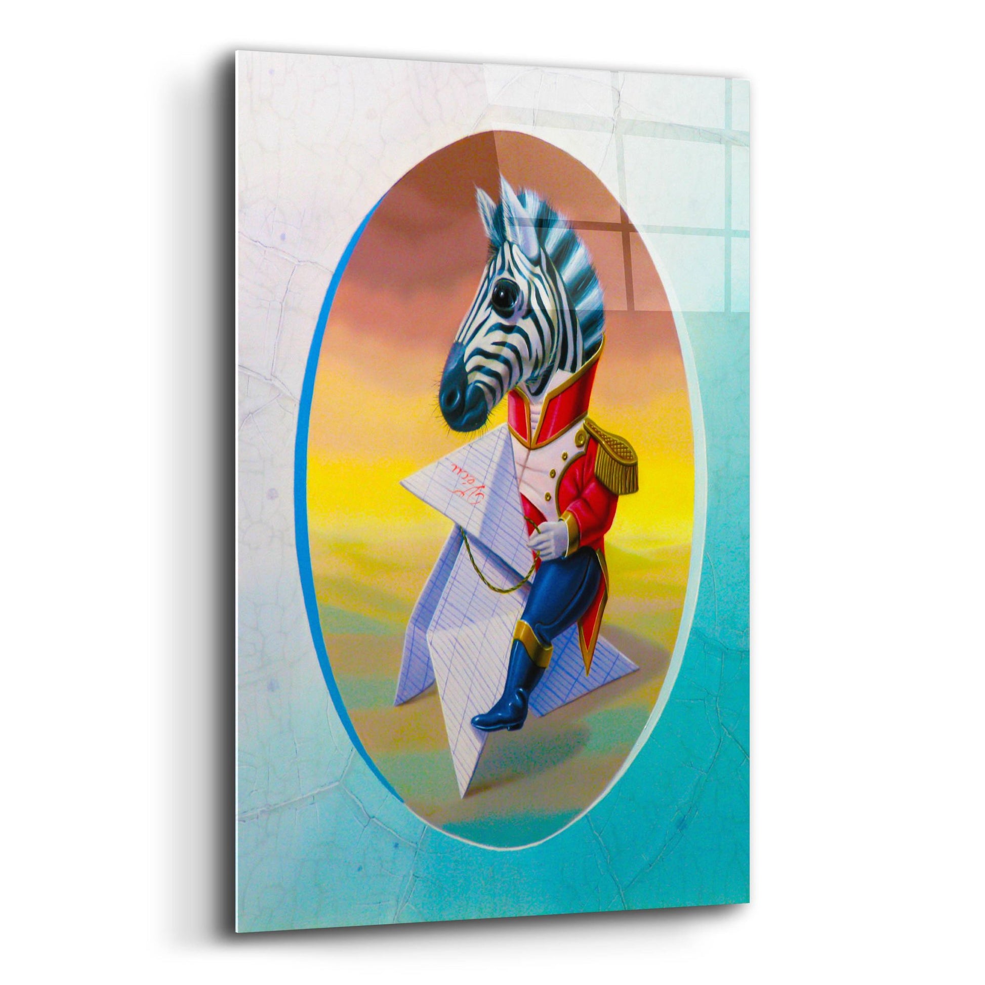 Epic Art 'Mister Zebra' by Valery Vecu Quitard, Acrylic Glass Wall Art,12x16