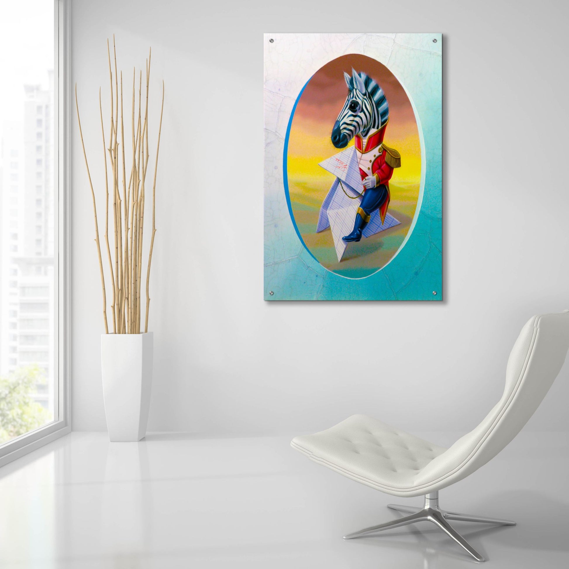 Epic Art 'Mister Zebra' by Valery Vecu Quitard, Acrylic Glass Wall Art,24x36