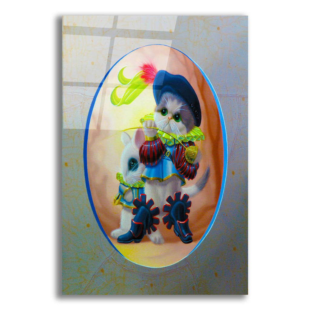 Epic Art 'Puss In Boots' by Valery Vecu Quitard, Acrylic Glass Wall Art