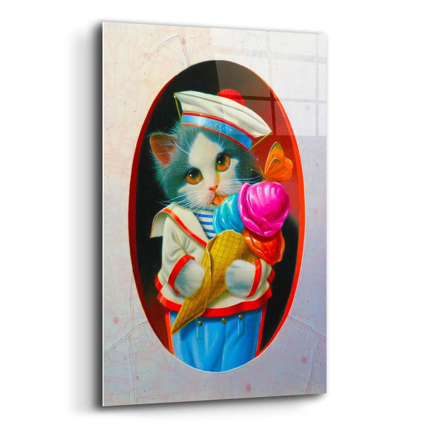 Epic Art 'The Ice Cream Cone' by Valery Vecu Quitard, Acrylic Glass Wall Art,12x16