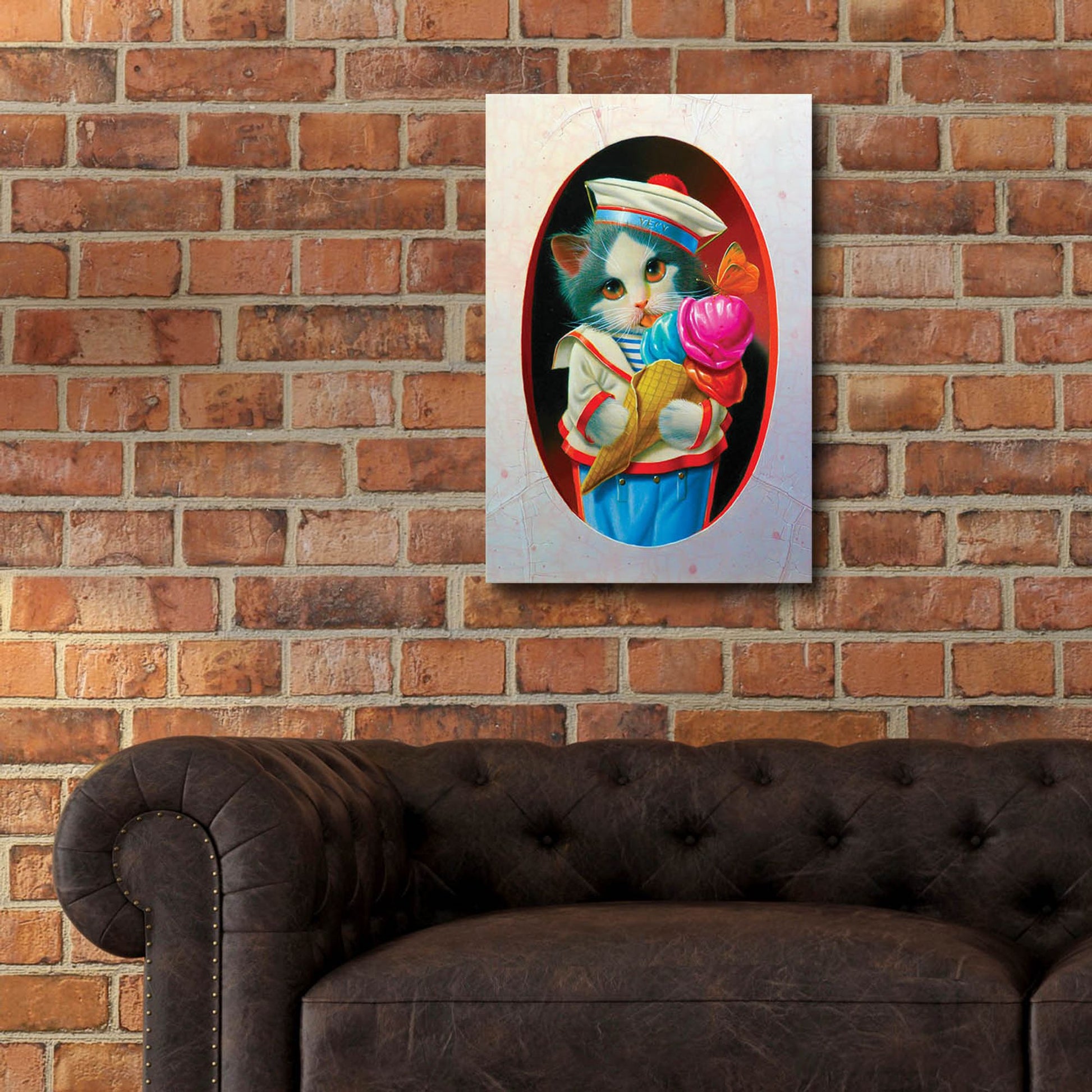 Epic Art 'The Ice Cream Cone' by Valery Vecu Quitard, Acrylic Glass Wall Art,16x24