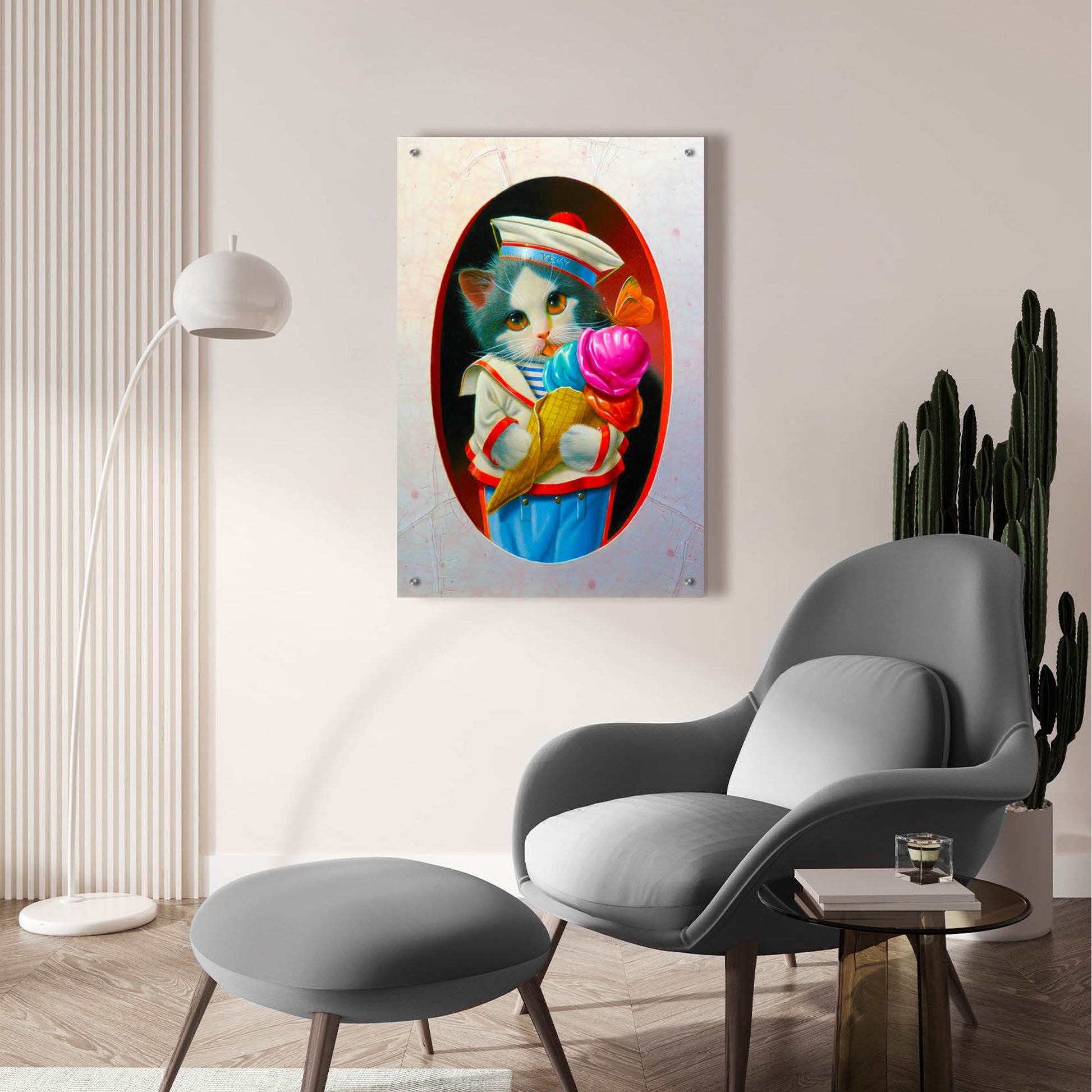 Epic Art 'The Ice Cream Cone' by Valery Vecu Quitard, Acrylic Glass Wall Art,24x36