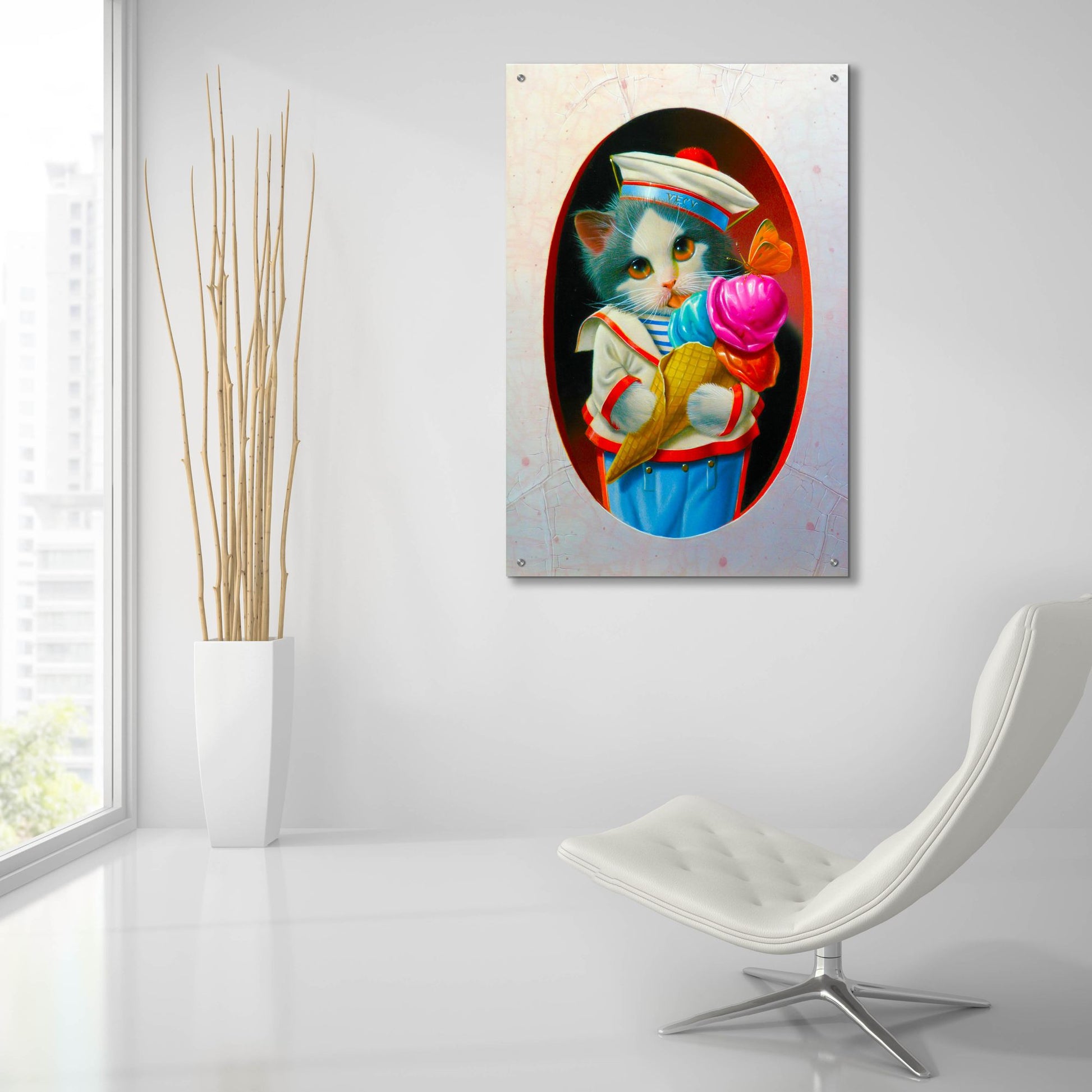 Epic Art 'The Ice Cream Cone' by Valery Vecu Quitard, Acrylic Glass Wall Art,24x36