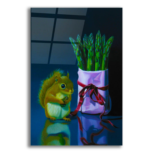 Epic Art 'Squirrel And Asparagus' by Valery Vecu Quitard, Acrylic Glass Wall Art