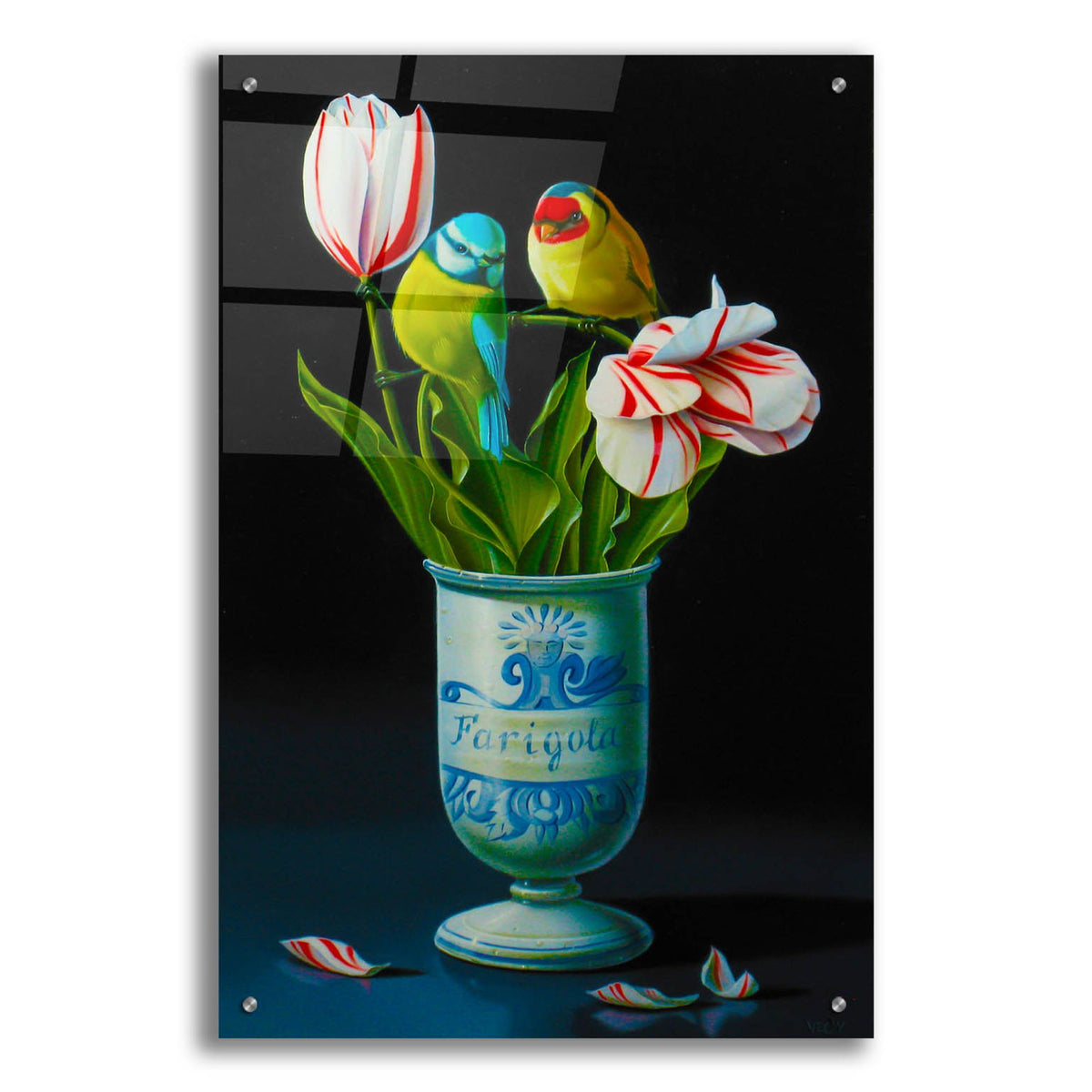 Epic Art 'The Apothecary Vase And Tulips' by Valery Vecu Quitard, Acrylic Glass Wall Art