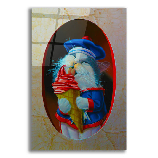 Epic Art 'The Kitten With Ice Cream' by Valery Vecu Quitard, Acrylic Glass Wall Art