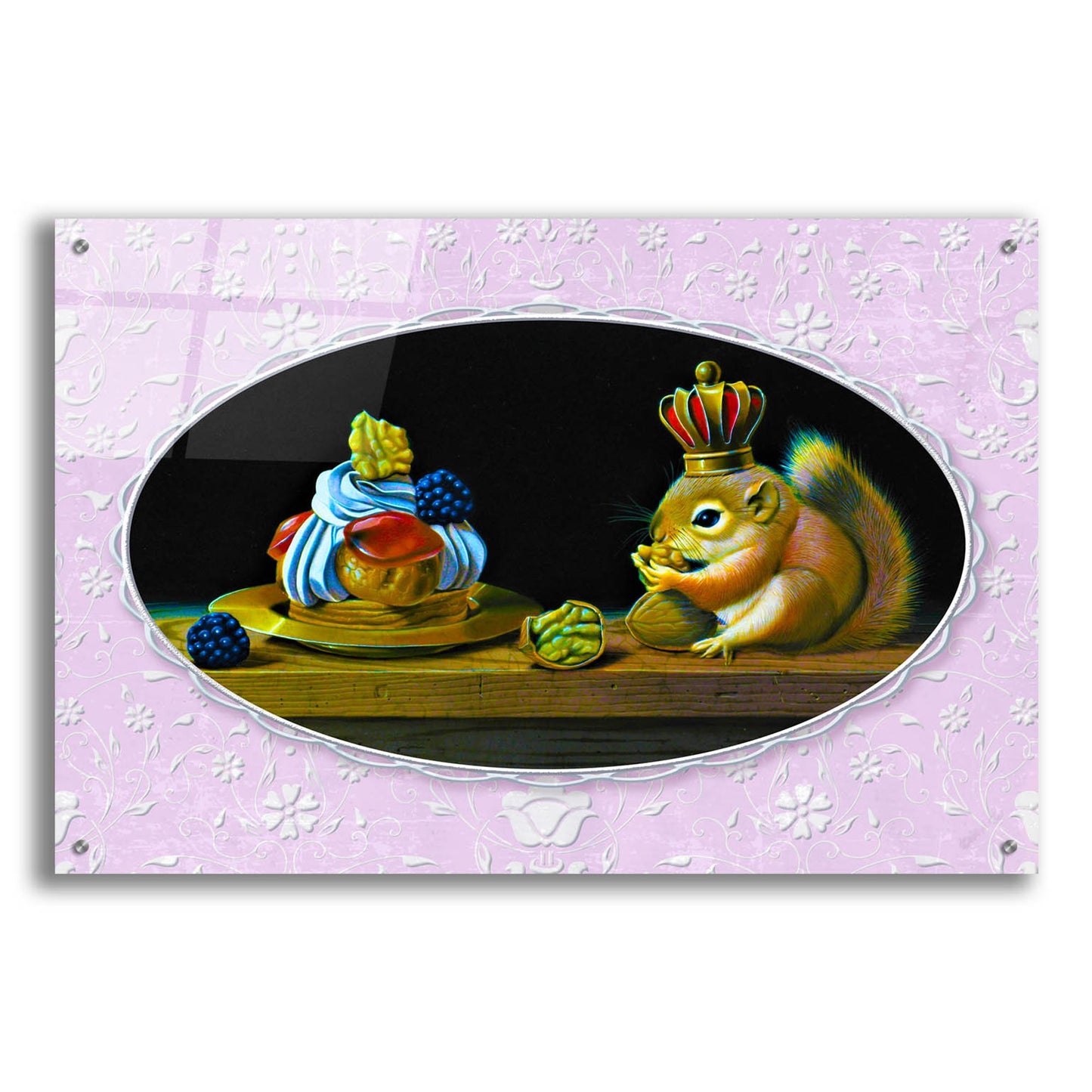 Epic Art 'The Squirrel And The Cake' by Valery Vecu Quitard, Acrylic Glass Wall Art