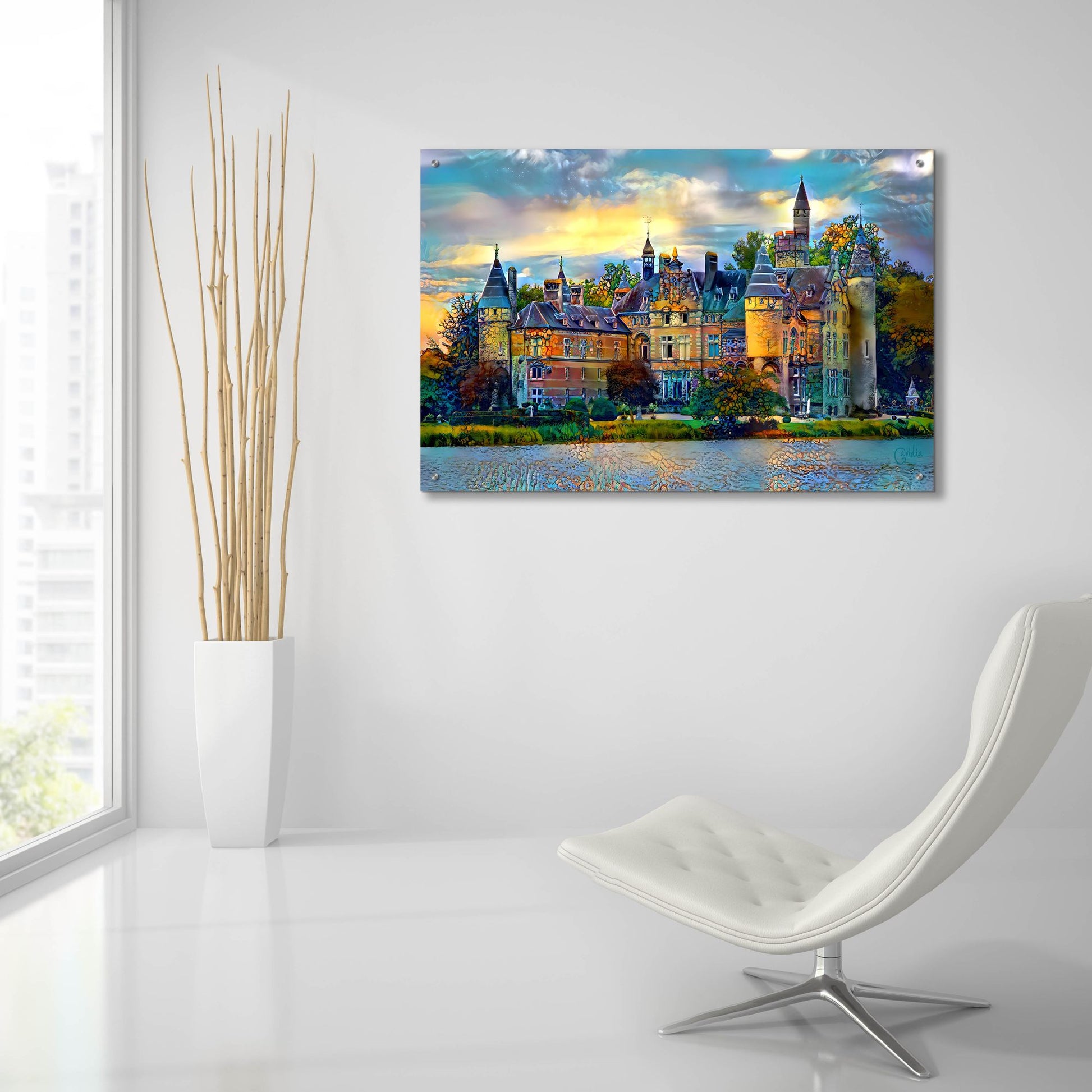 Epic Art 'Antwerp Belgium Bornhem Castle' by Pedro Gavidia, Acrylic Glass Wall Art,36x24