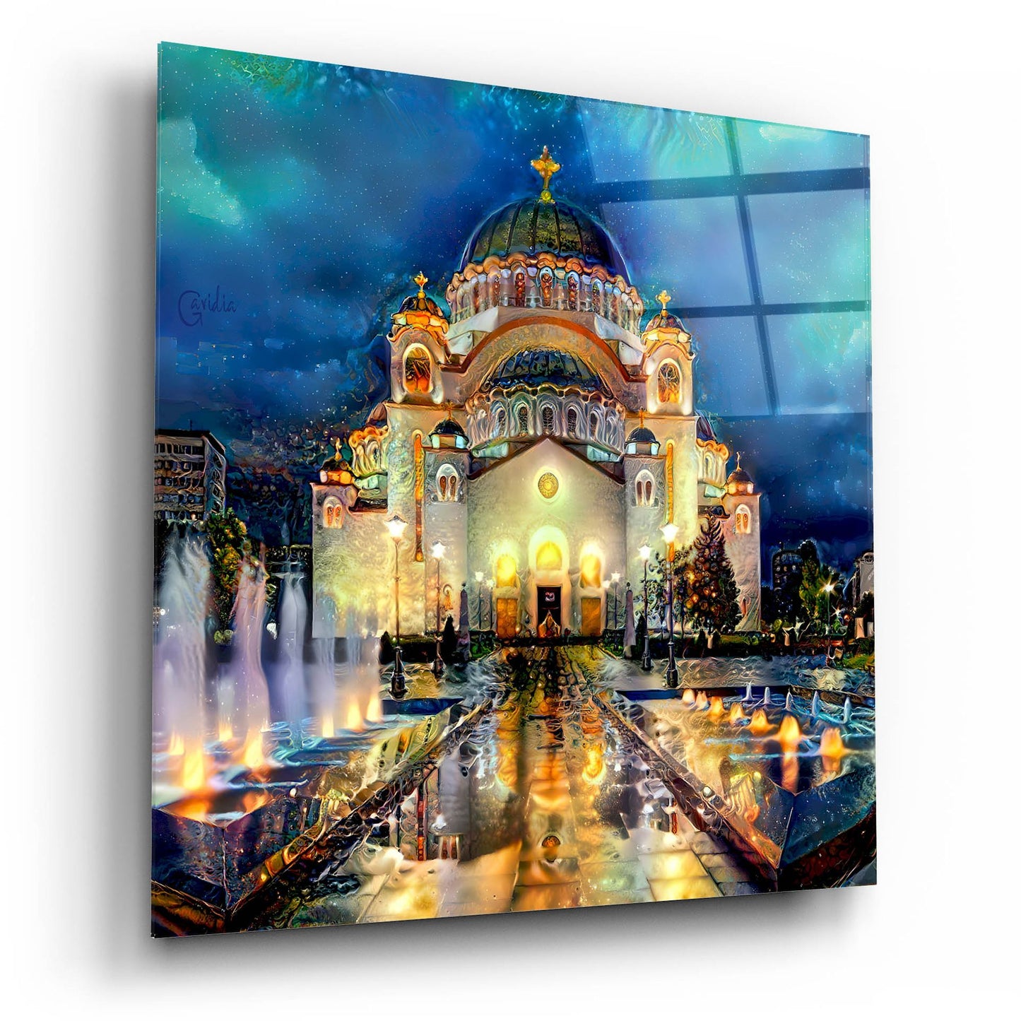 Epic Art 'Belgrade Serbia Saint Sava Temple' by Pedro Gavidia, Acrylic Glass Wall Art,12x12