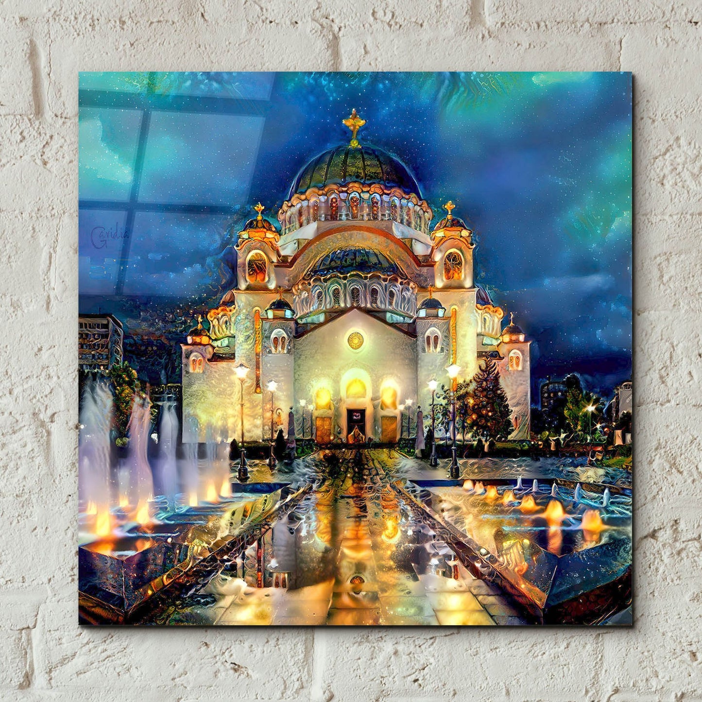 Epic Art 'Belgrade Serbia Saint Sava Temple' by Pedro Gavidia, Acrylic Glass Wall Art,12x12