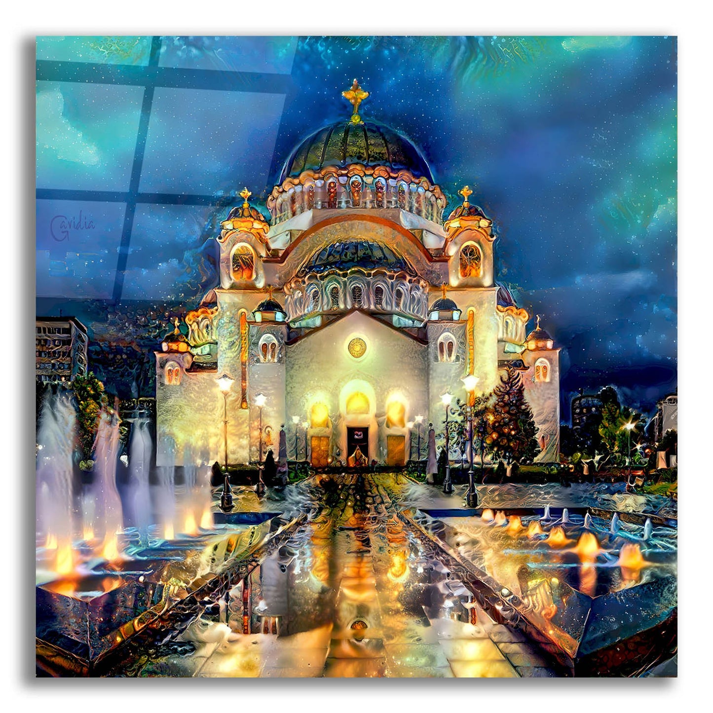 Epic Art 'Belgrade Serbia Saint Sava Temple' by Pedro Gavidia, Acrylic Glass Wall Art,12x12