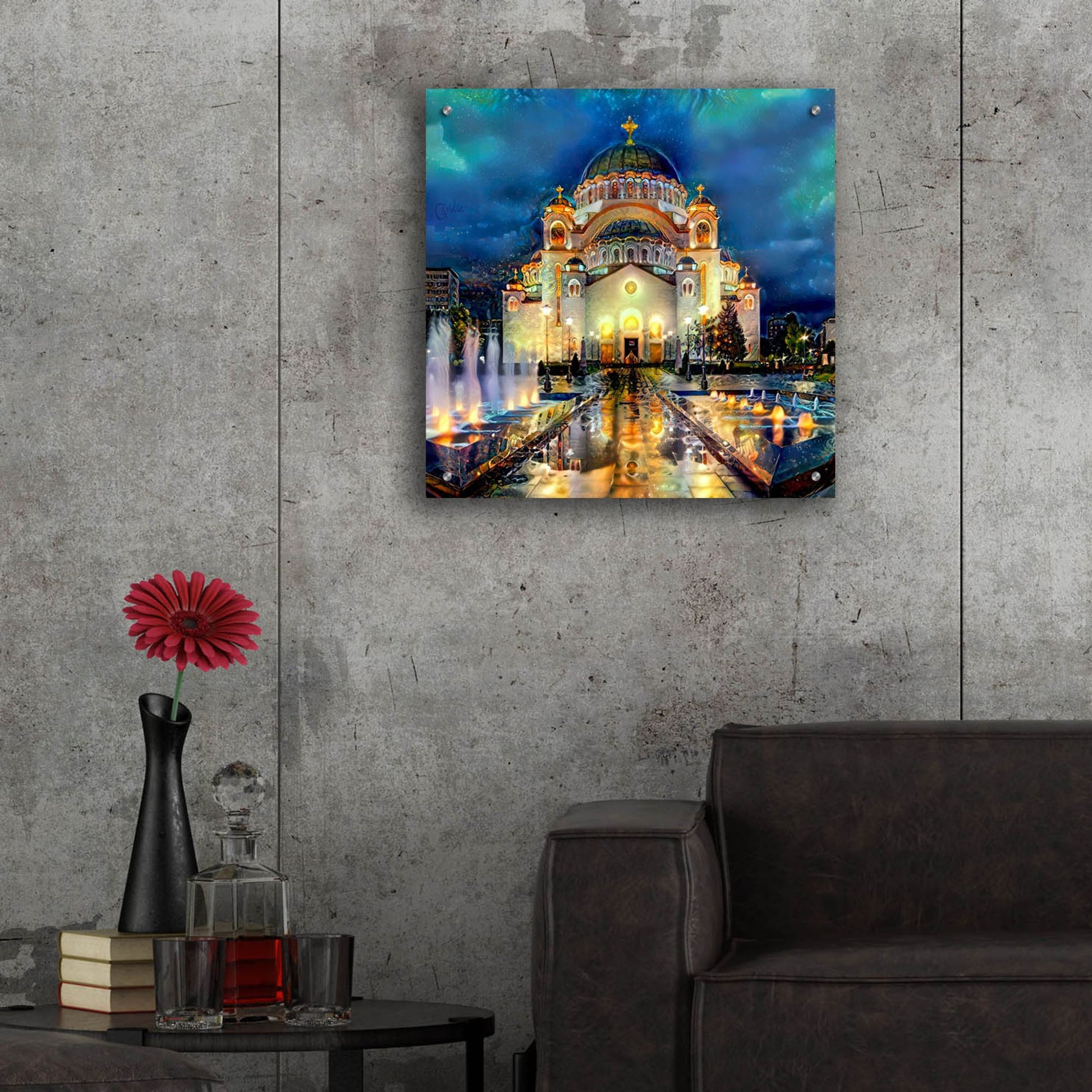 Epic Art 'Belgrade Serbia Saint Sava Temple' by Pedro Gavidia, Acrylic Glass Wall Art,24x24