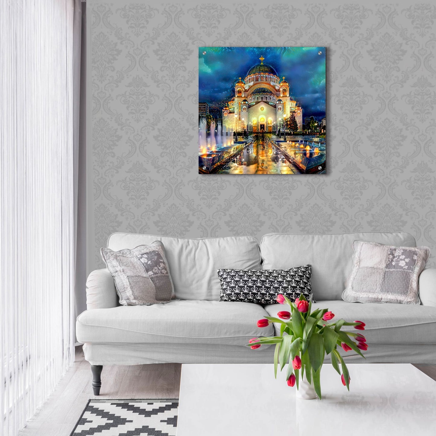 Epic Art 'Belgrade Serbia Saint Sava Temple' by Pedro Gavidia, Acrylic Glass Wall Art,24x24