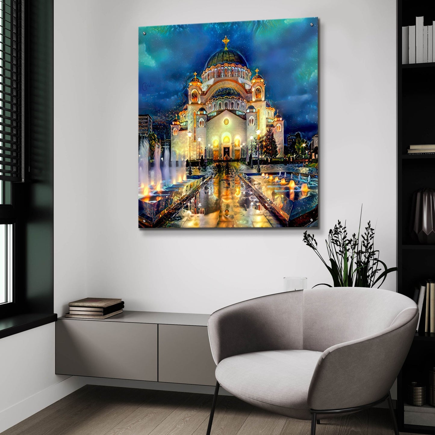 Epic Art 'Belgrade Serbia Saint Sava Temple' by Pedro Gavidia, Acrylic Glass Wall Art,36x36