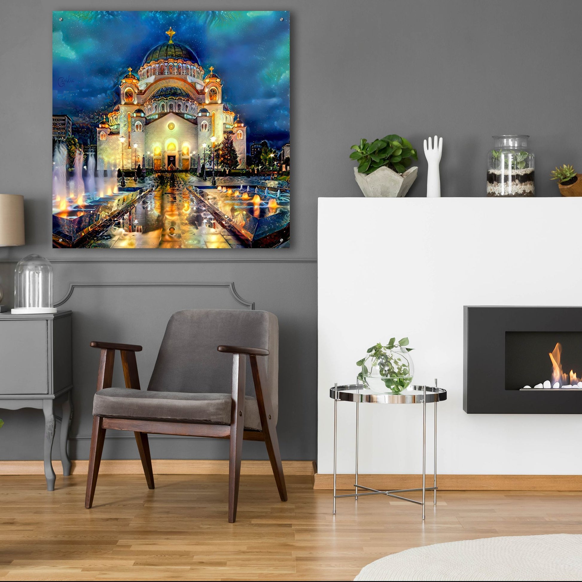 Epic Art 'Belgrade Serbia Saint Sava Temple' by Pedro Gavidia, Acrylic Glass Wall Art,36x36