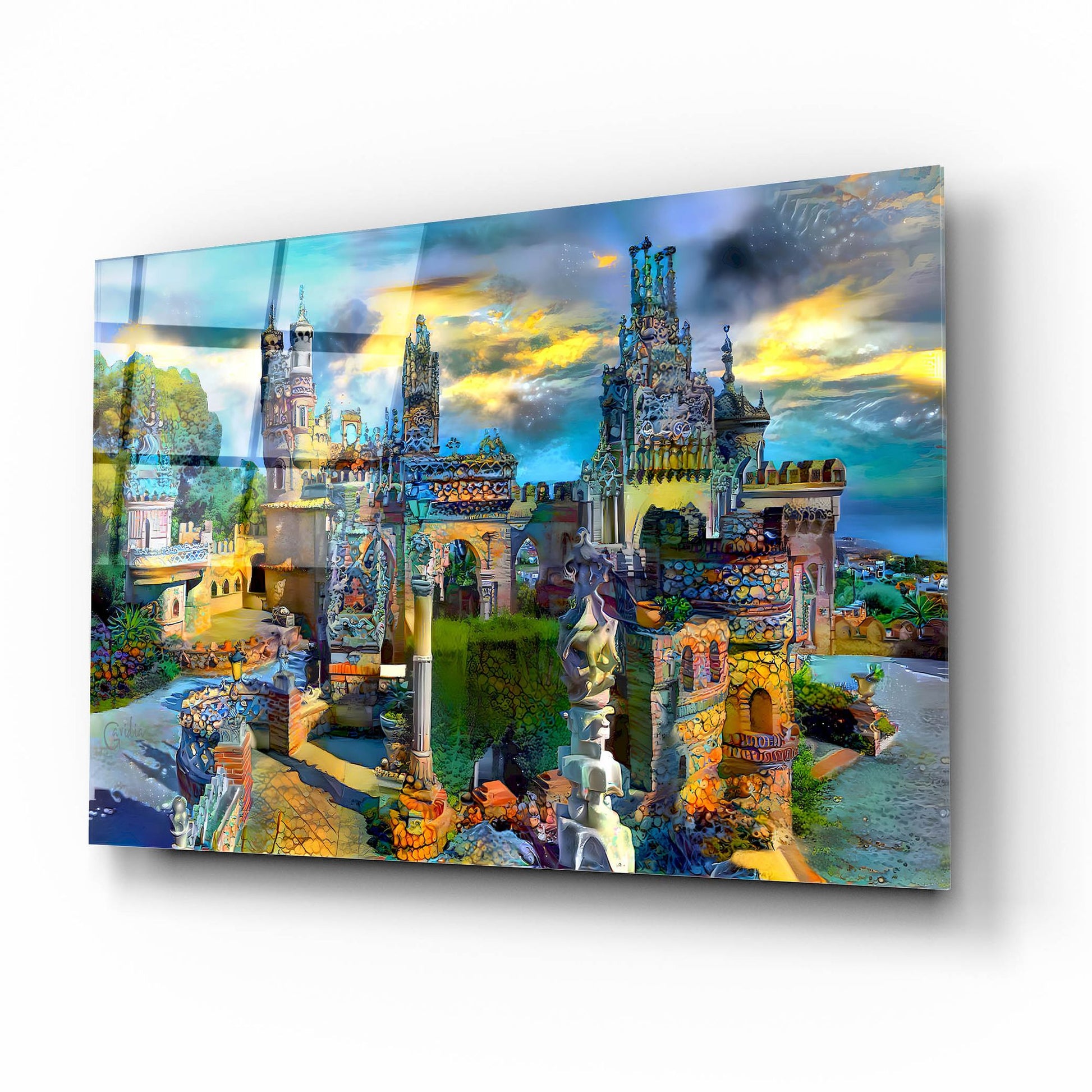 Epic Art 'Benalmadena Spain Colomares Castle' by Pedro Gavidia, Acrylic Glass Wall Art,16x12