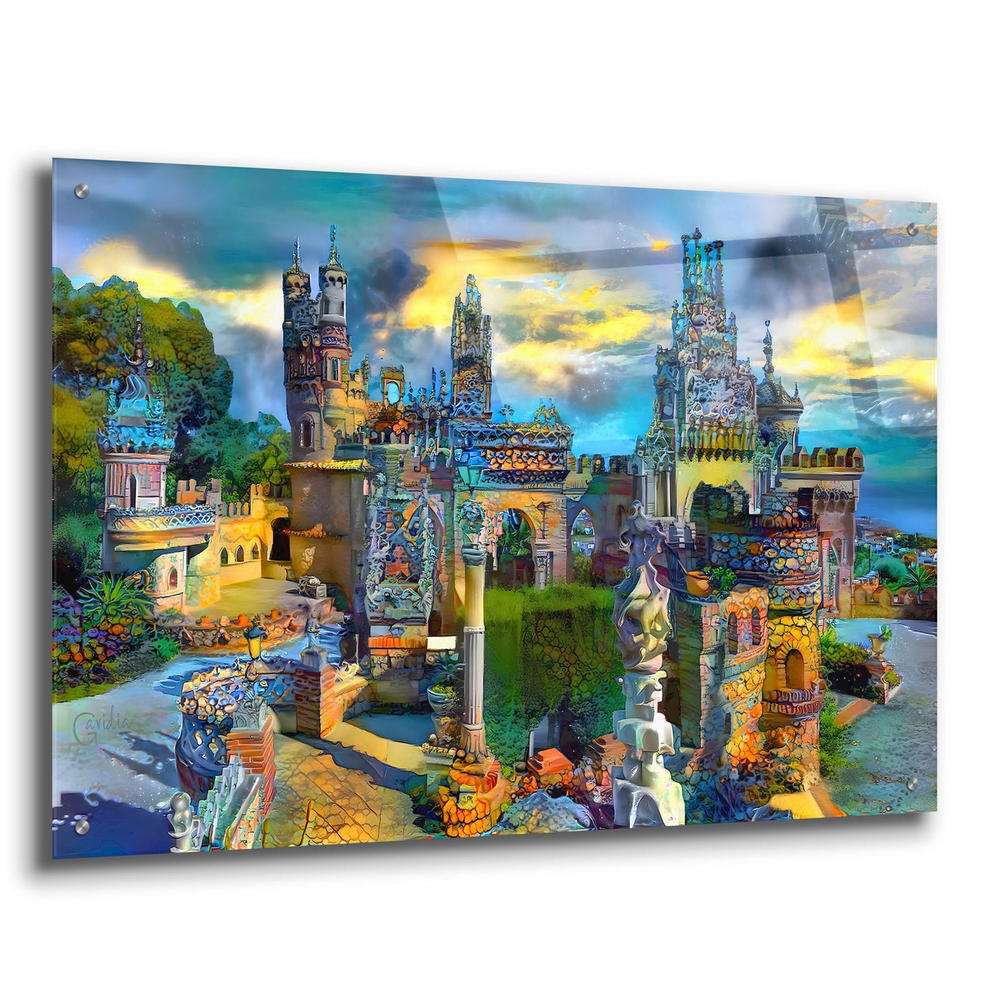 Epic Art 'Benalmadena Spain Colomares Castle' by Pedro Gavidia, Acrylic Glass Wall Art,36x24