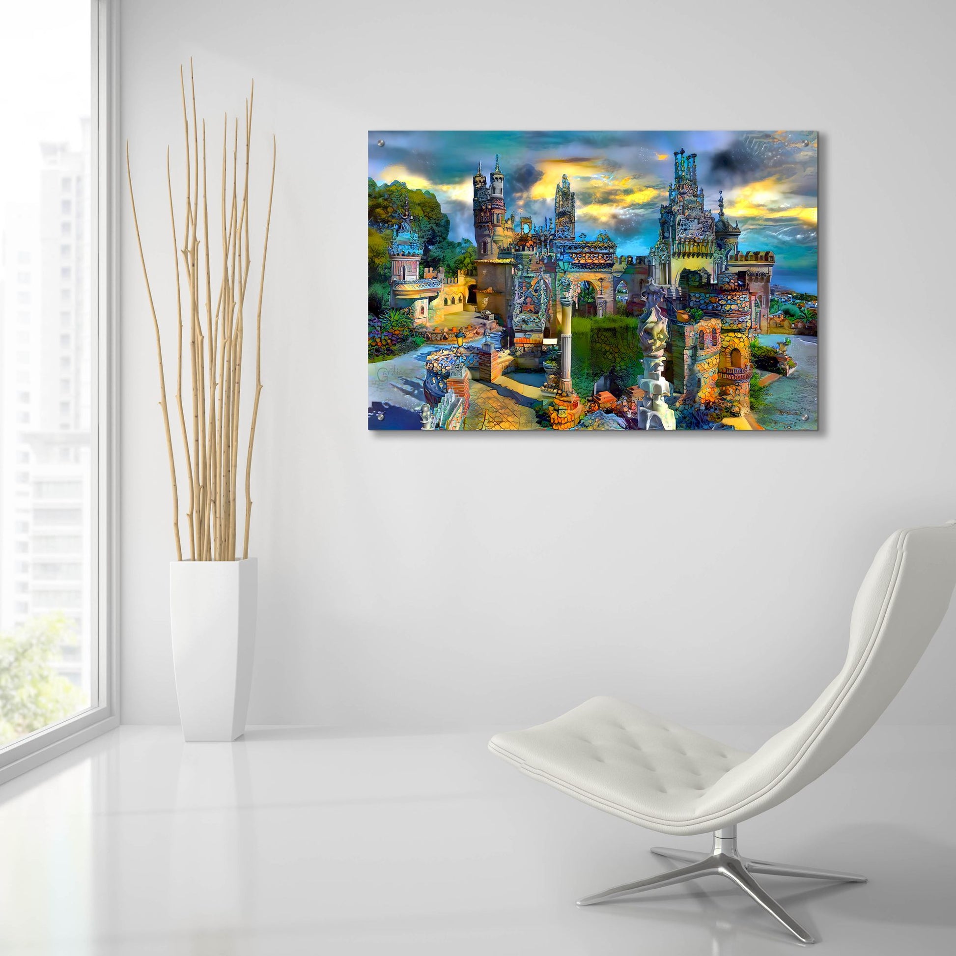 Epic Art 'Benalmadena Spain Colomares Castle' by Pedro Gavidia, Acrylic Glass Wall Art,36x24