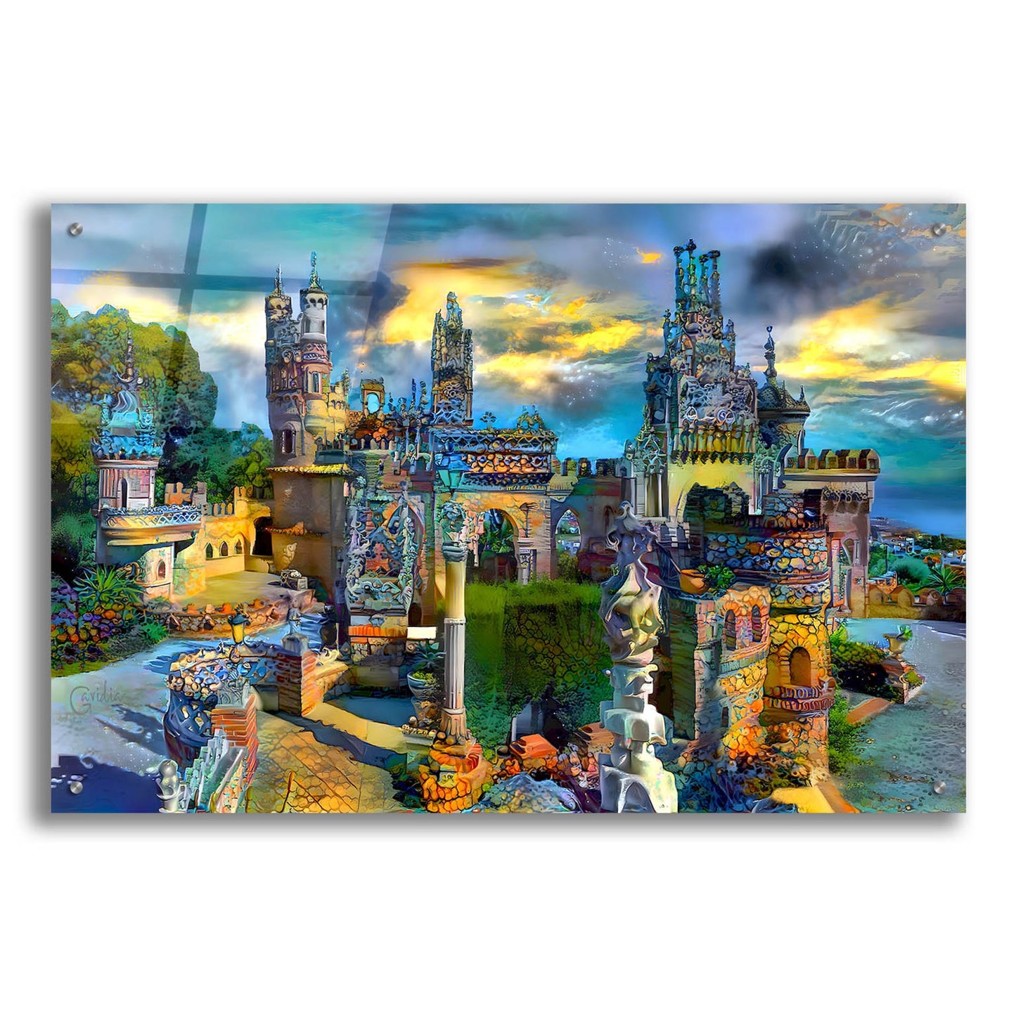 Epic Art 'Benalmadena Spain Colomares Castle' by Pedro Gavidia, Acrylic Glass Wall Art,36x24