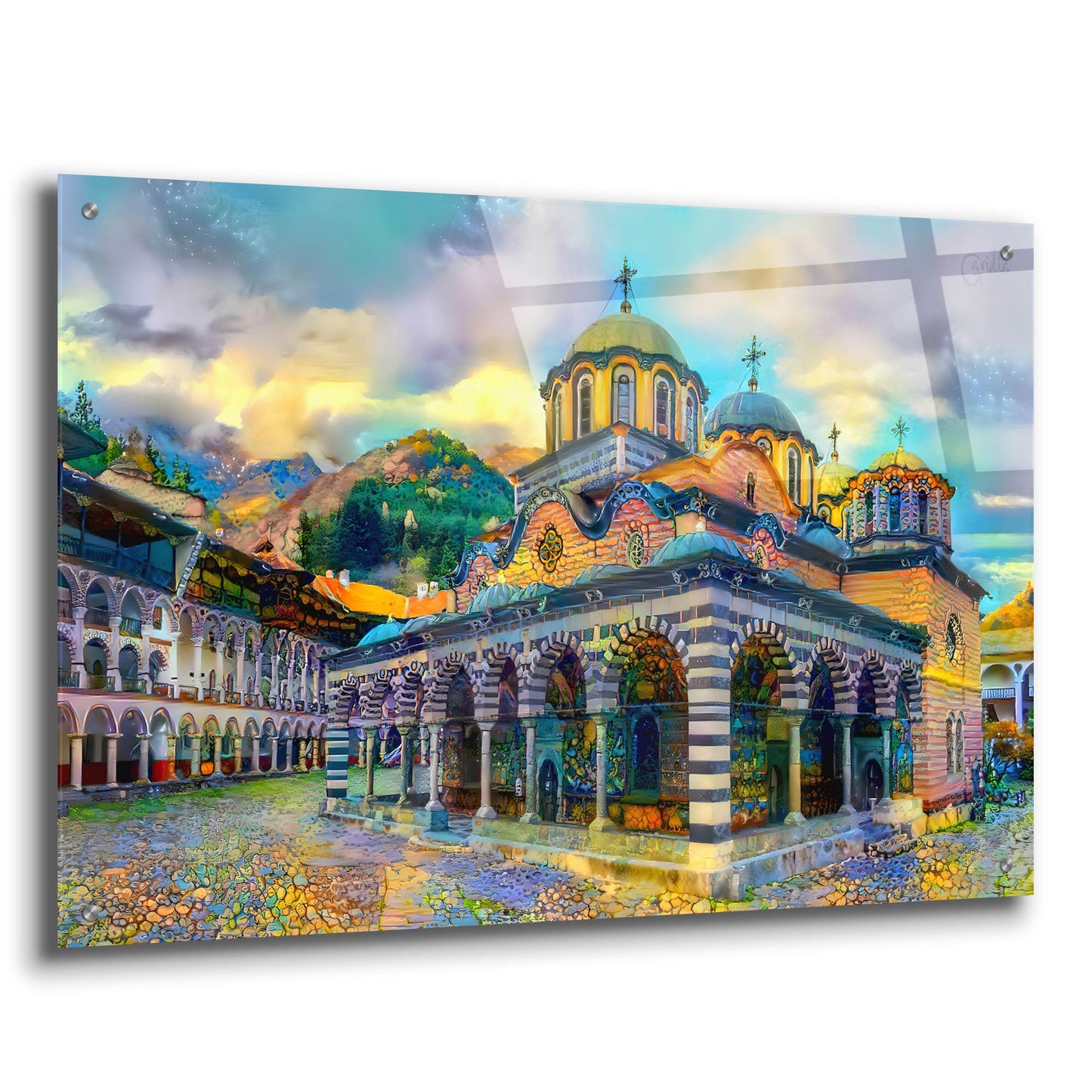 Epic Art 'Bulgaria Rila Monastery' by Pedro Gavidia, Acrylic Glass Wall Art,36x24