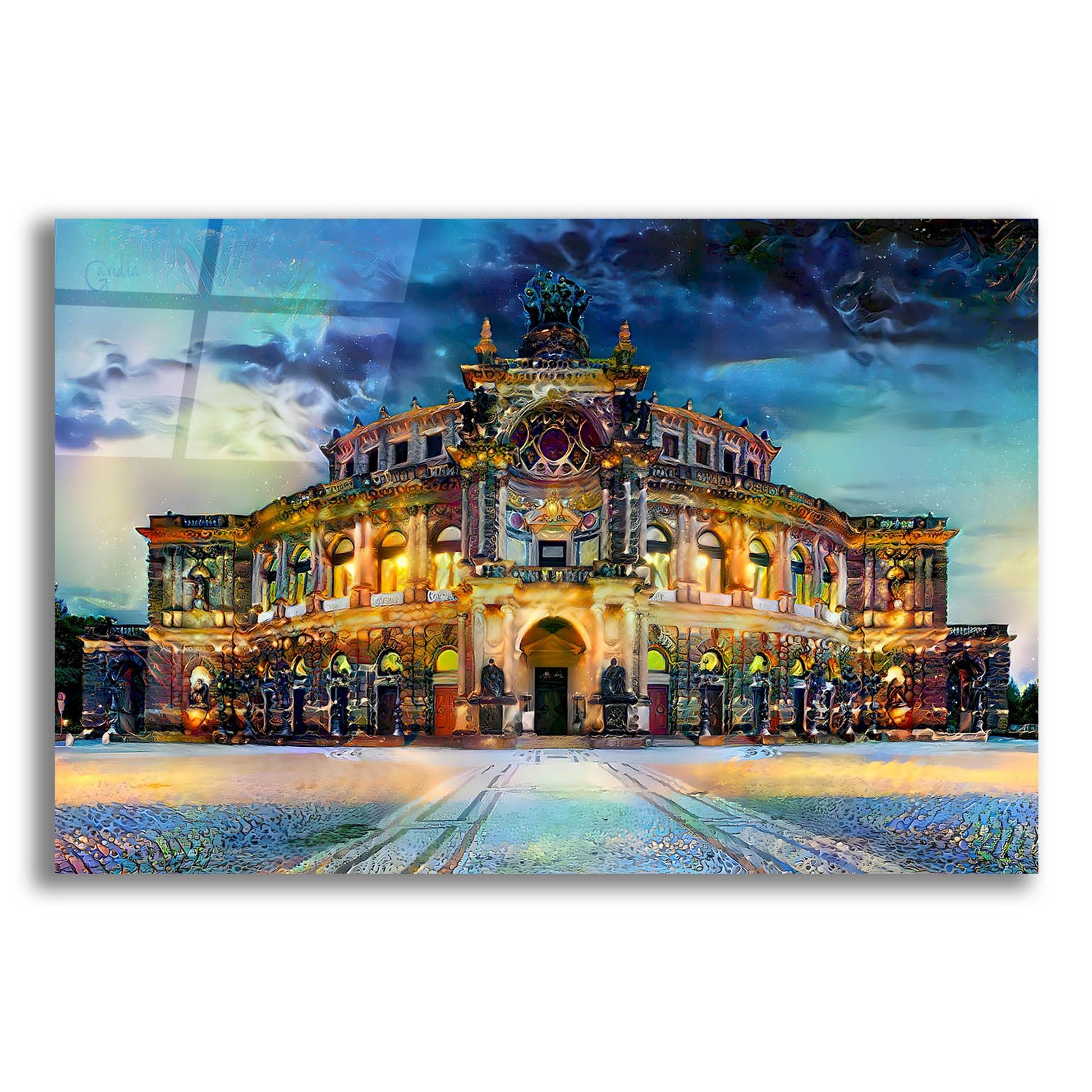 Epic Art 'Germany Dresden Semperoper Opera House' by Pedro Gavidia, Acrylic Glass Wall Art,16x12