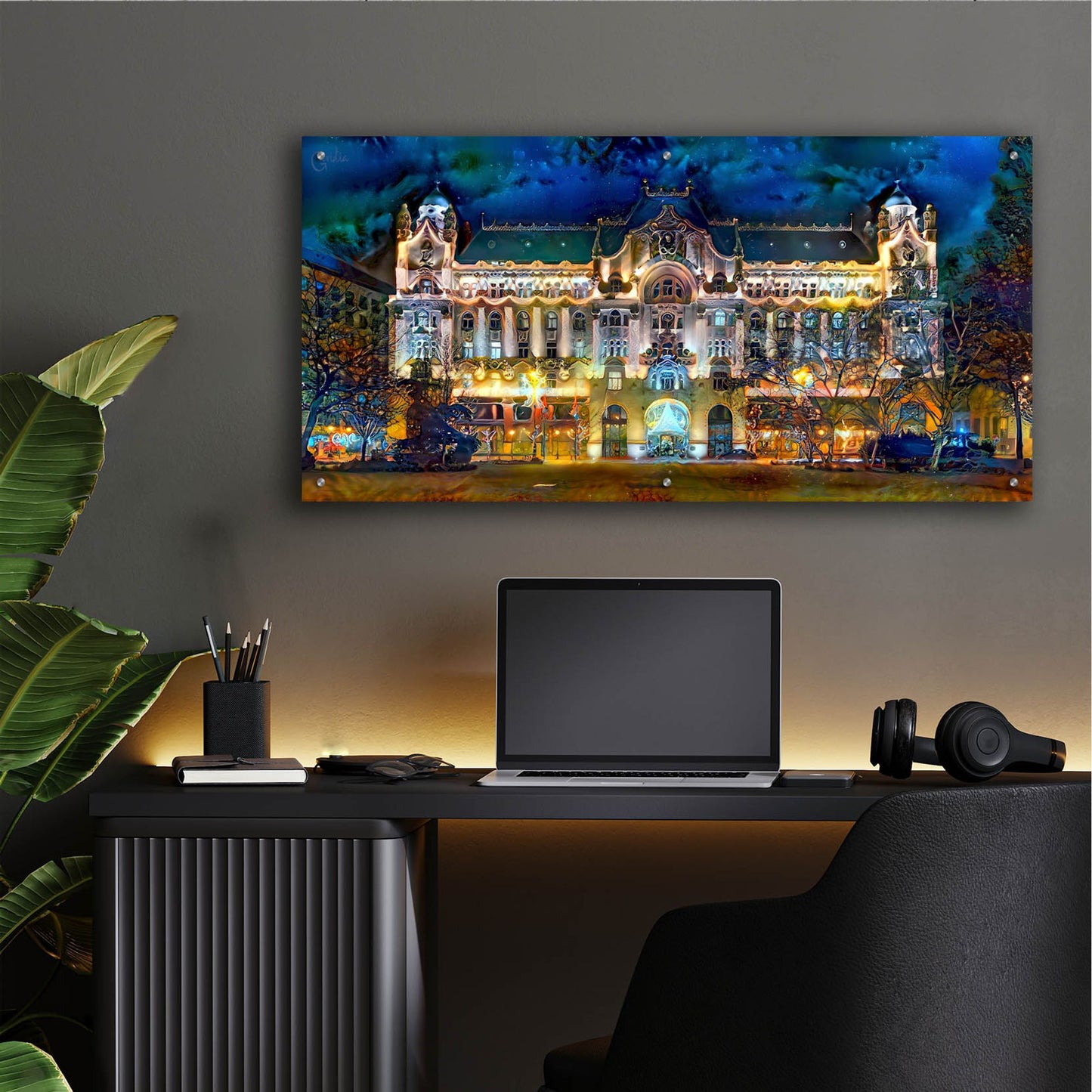 Epic Art 'Hungary Budapest Gresham Palace' by Pedro Gavidia, Acrylic Glass Wall Art,48x24