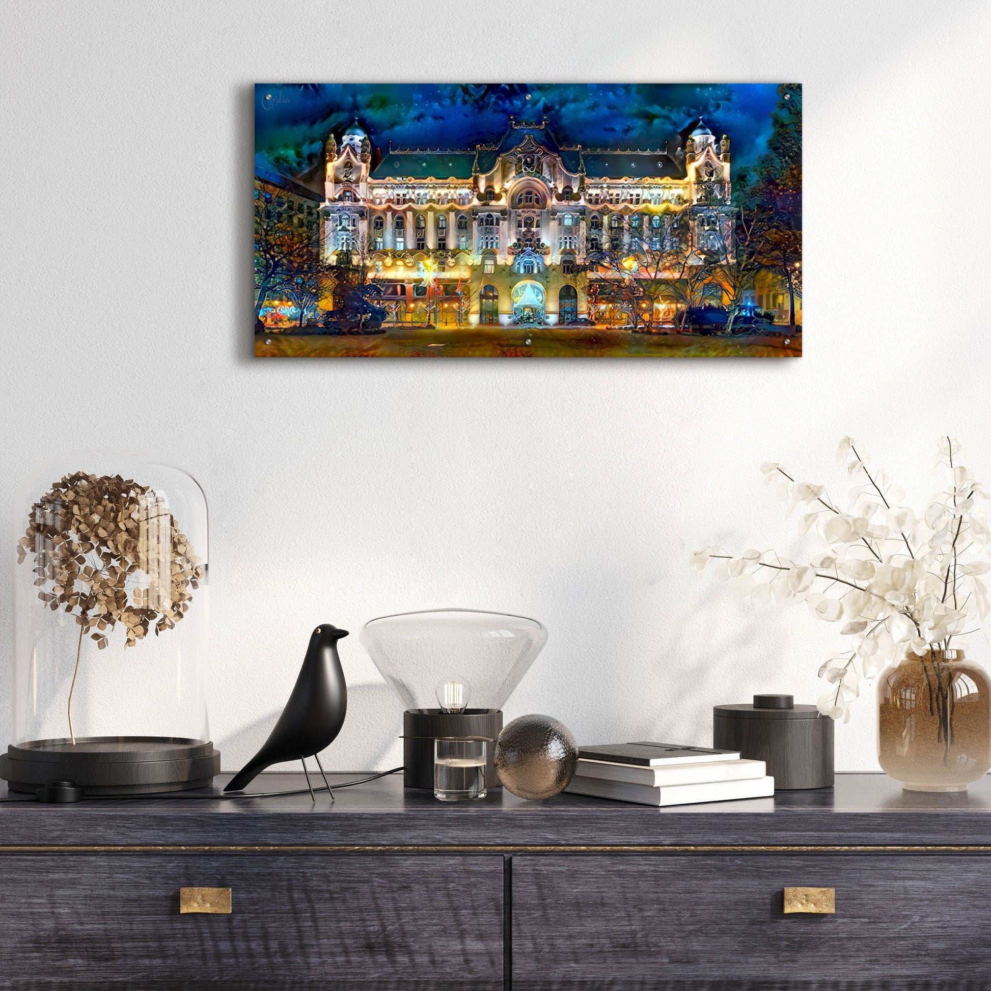 Epic Art 'Hungary Budapest Gresham Palace' by Pedro Gavidia, Acrylic Glass Wall Art,48x24