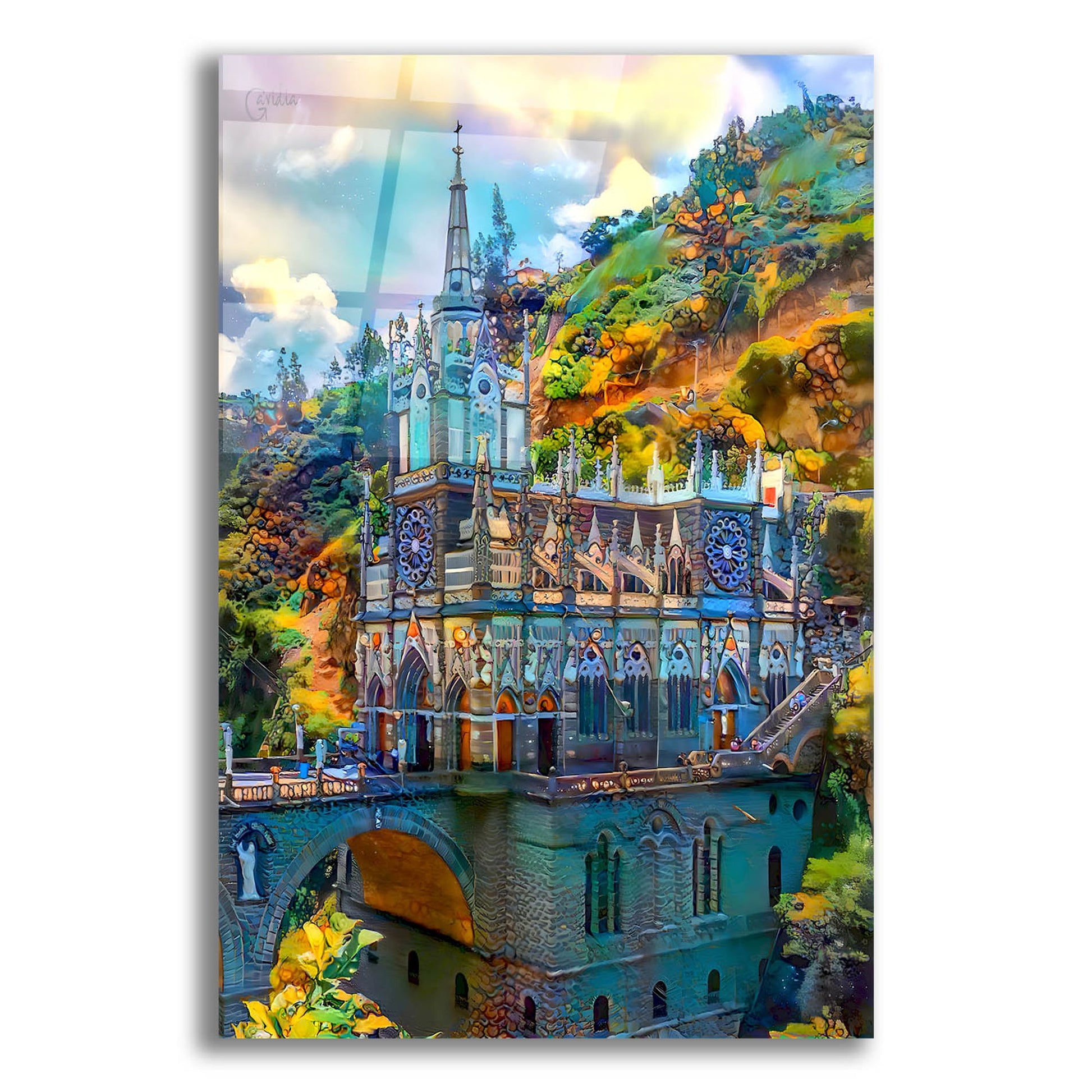 Epic Art 'Ipiales Colombia Nuestra Sen~Ora De Las Lajas Sanctuary' by Pedro Gavidia, Acrylic Glass Wall Art,12x16